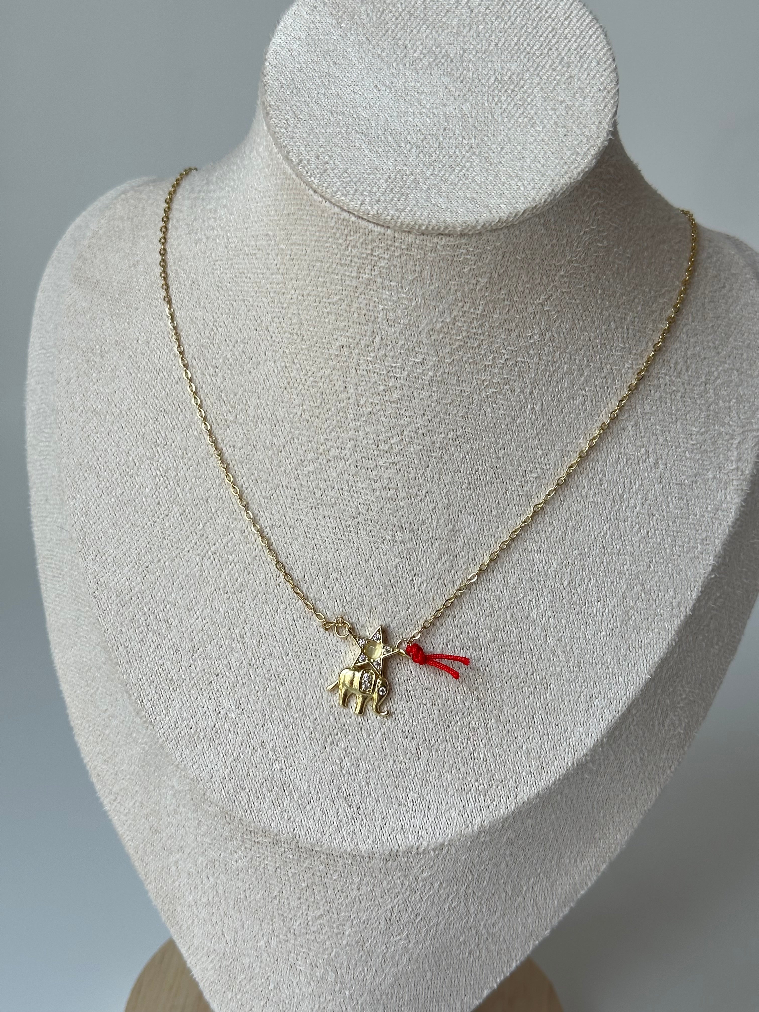 Yıldızlı Fil Şans Kolyesi Çelik