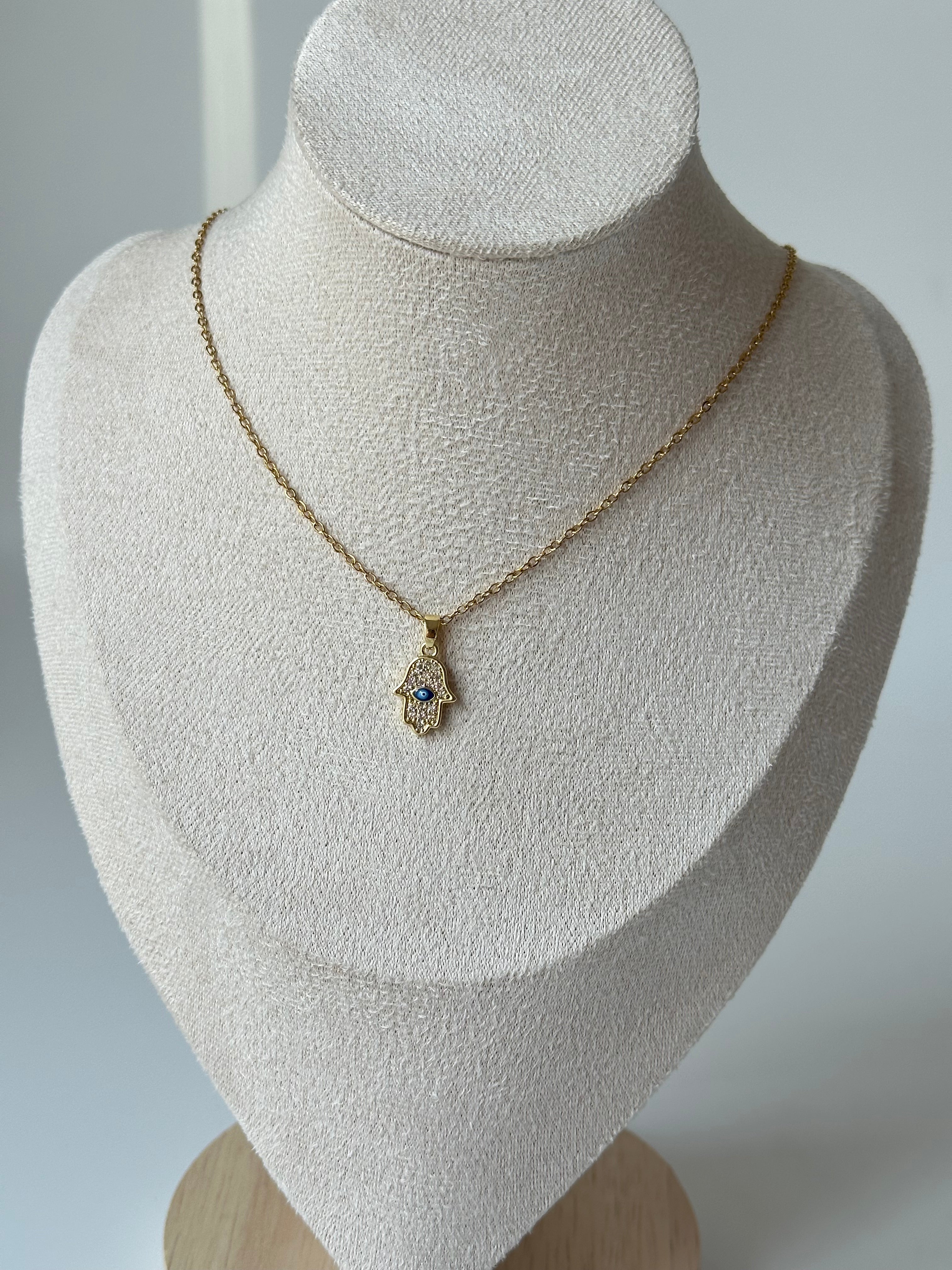 Mini Hamsa Kolye Çelik