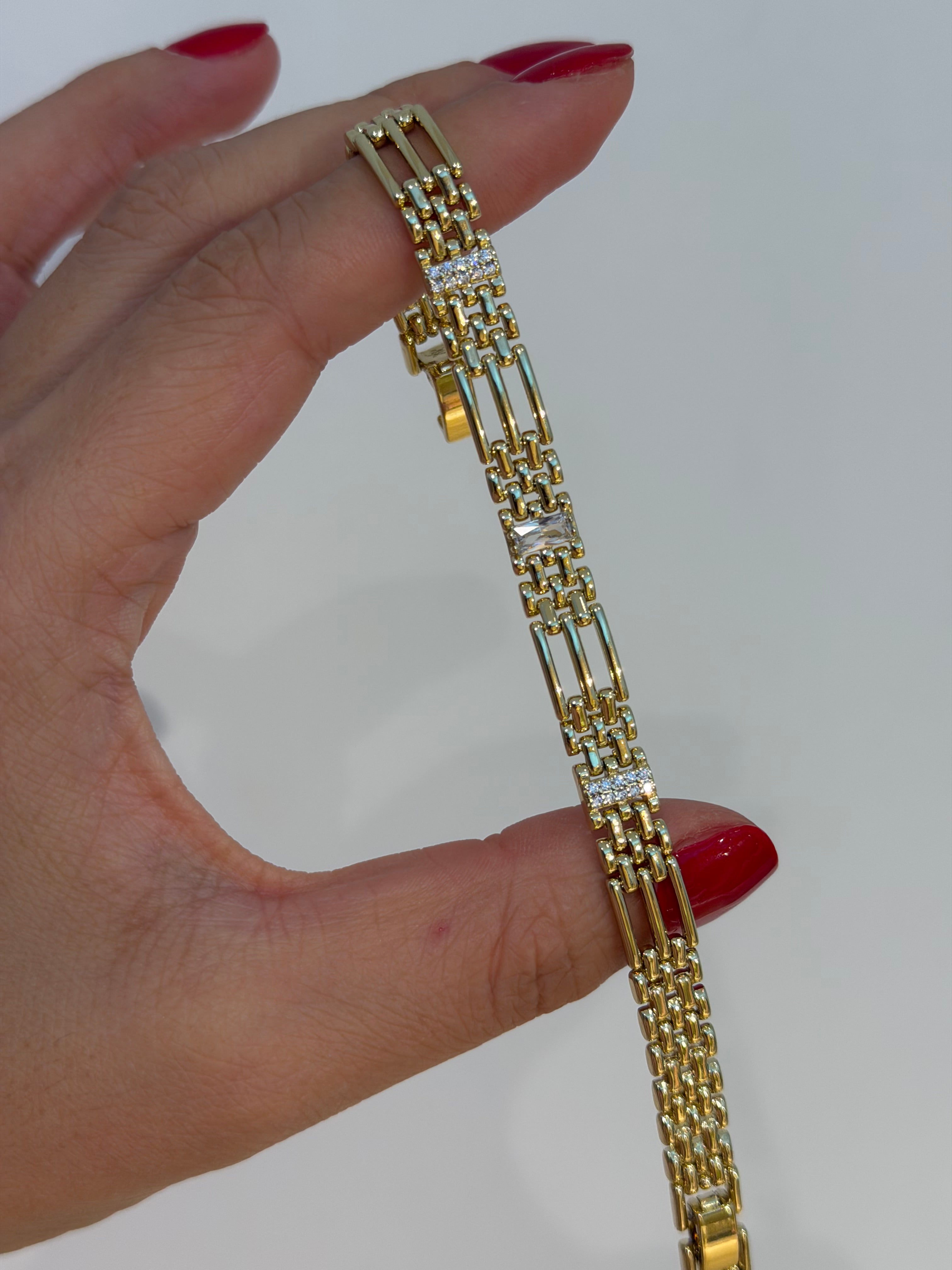 Vintage Kordon Taşlı Xuping Bileklik