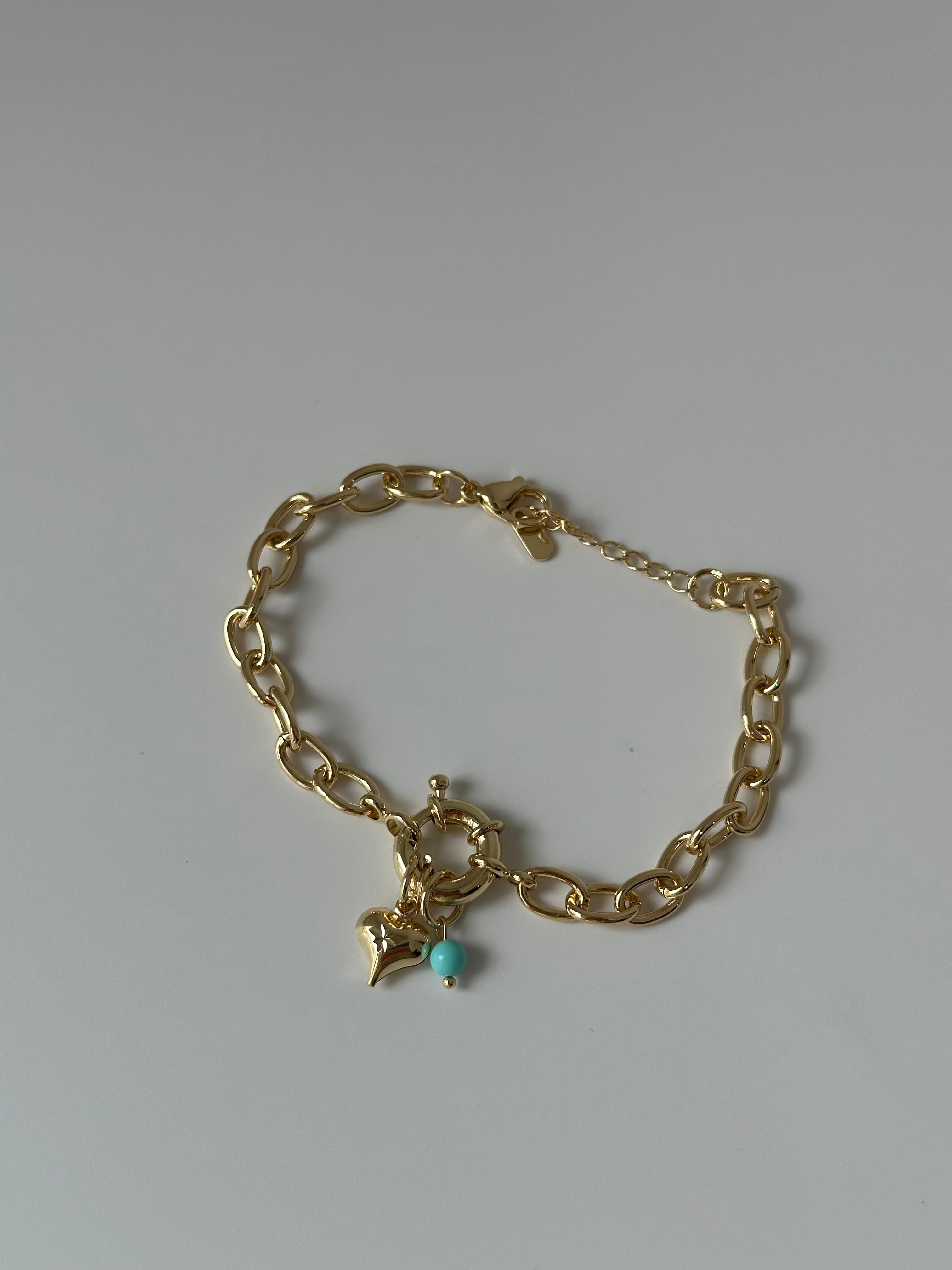 Kalp Charm Bileklik 14K