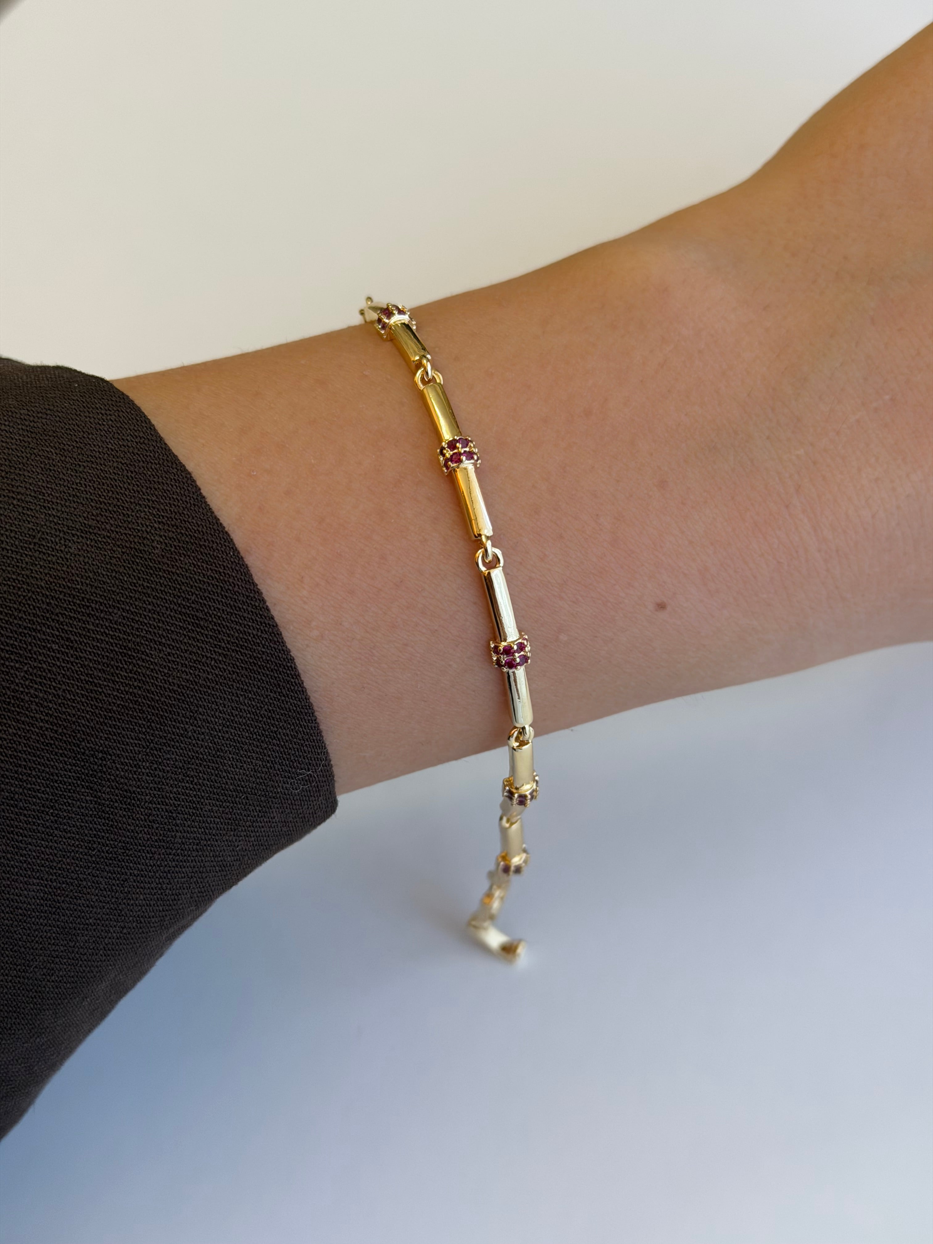 Pink Taş Sıra Bileklik Xuping