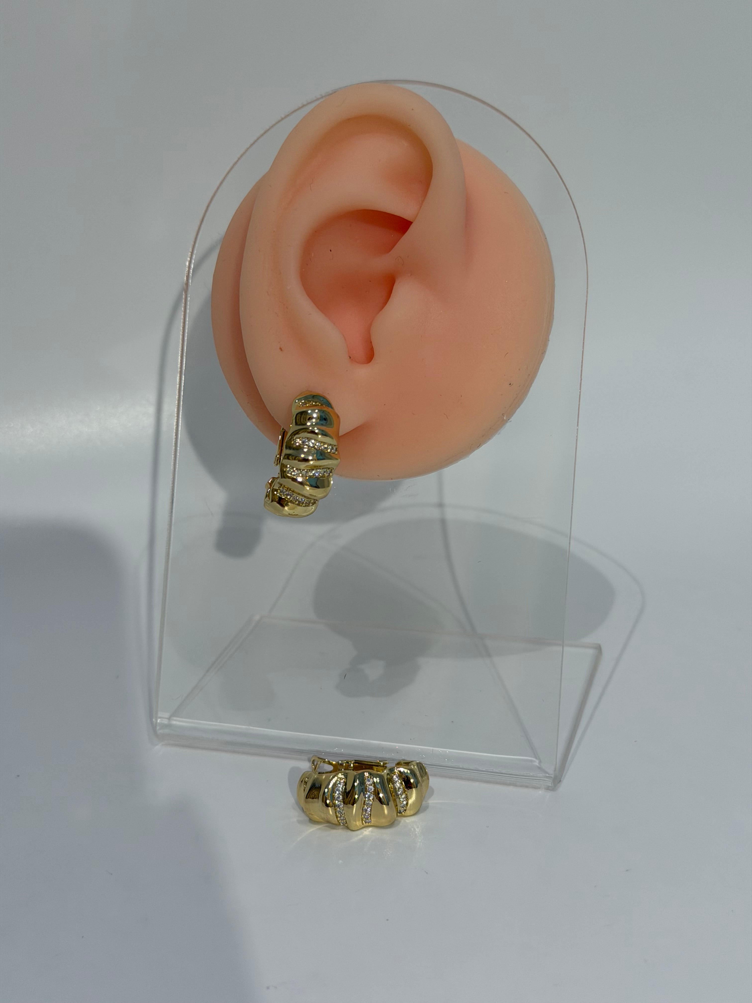 Taş İşleme Dalgalı Xuping Küpe