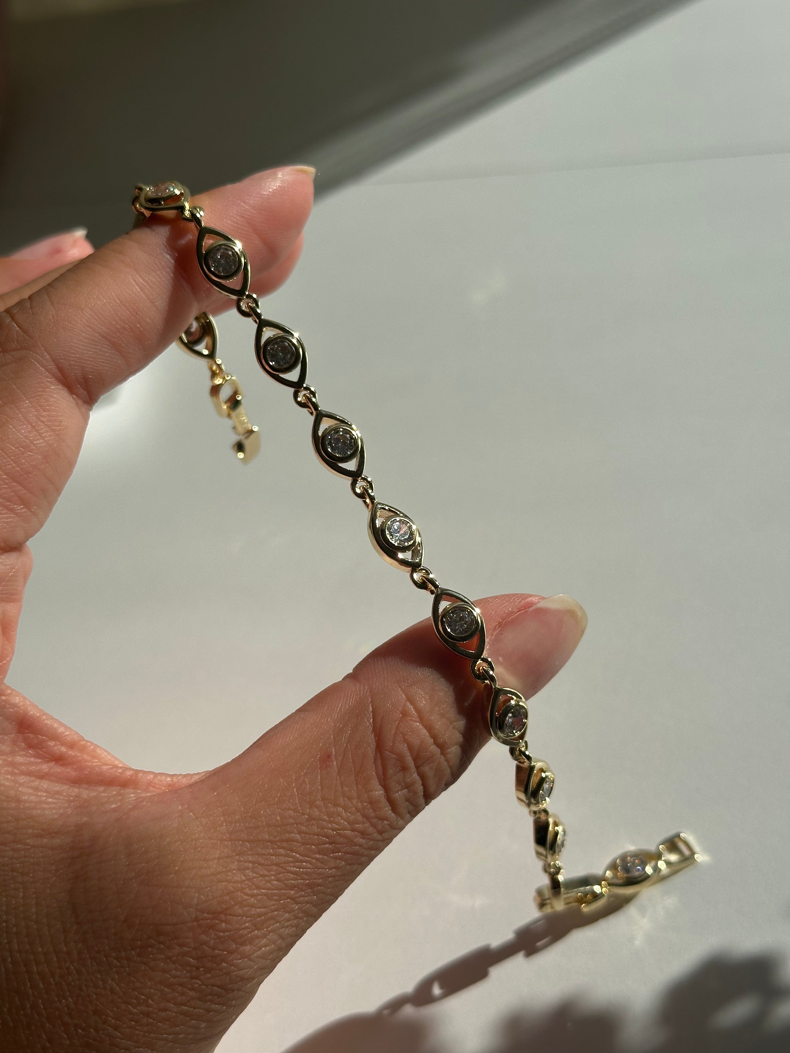 Gold Zirkon Göz Detay Bileklik
