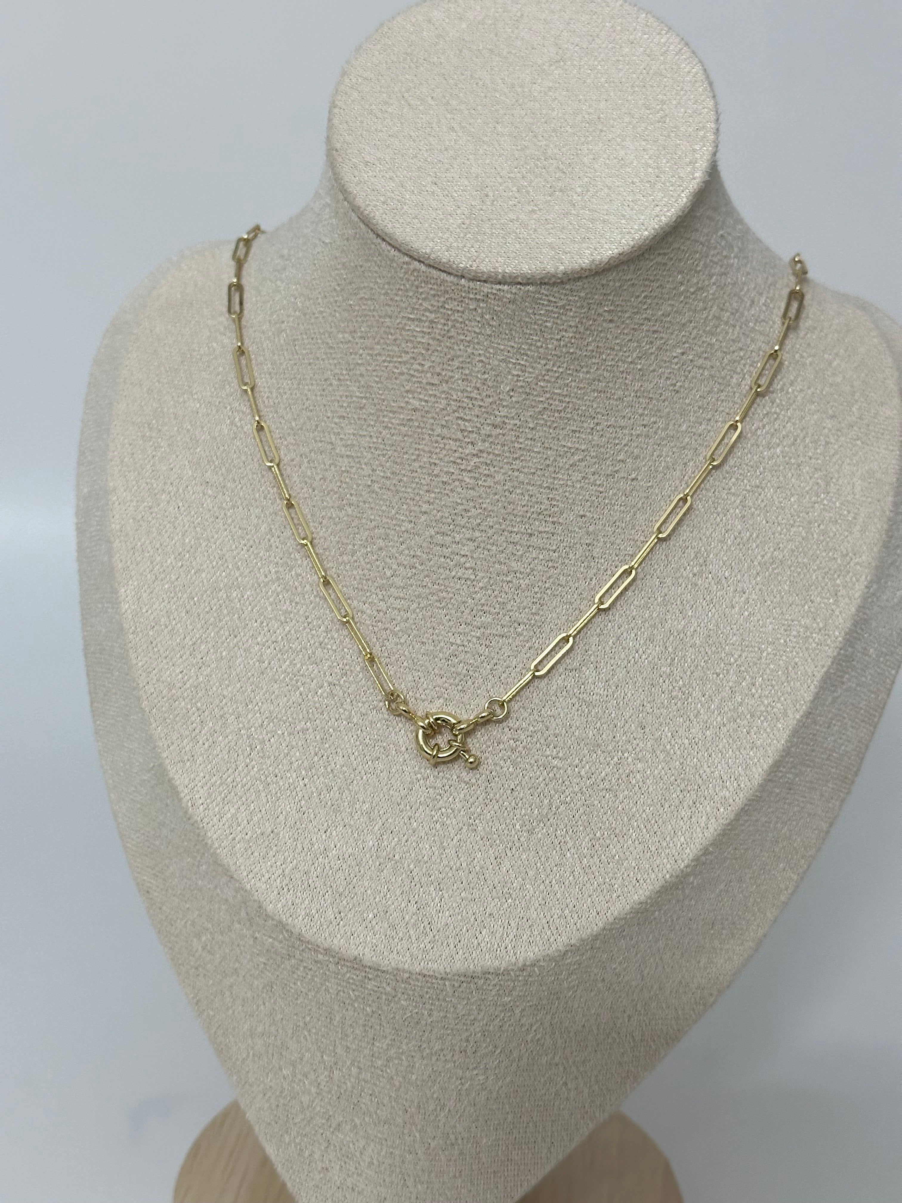 Ataç zincir dümen kilit kolye çelik