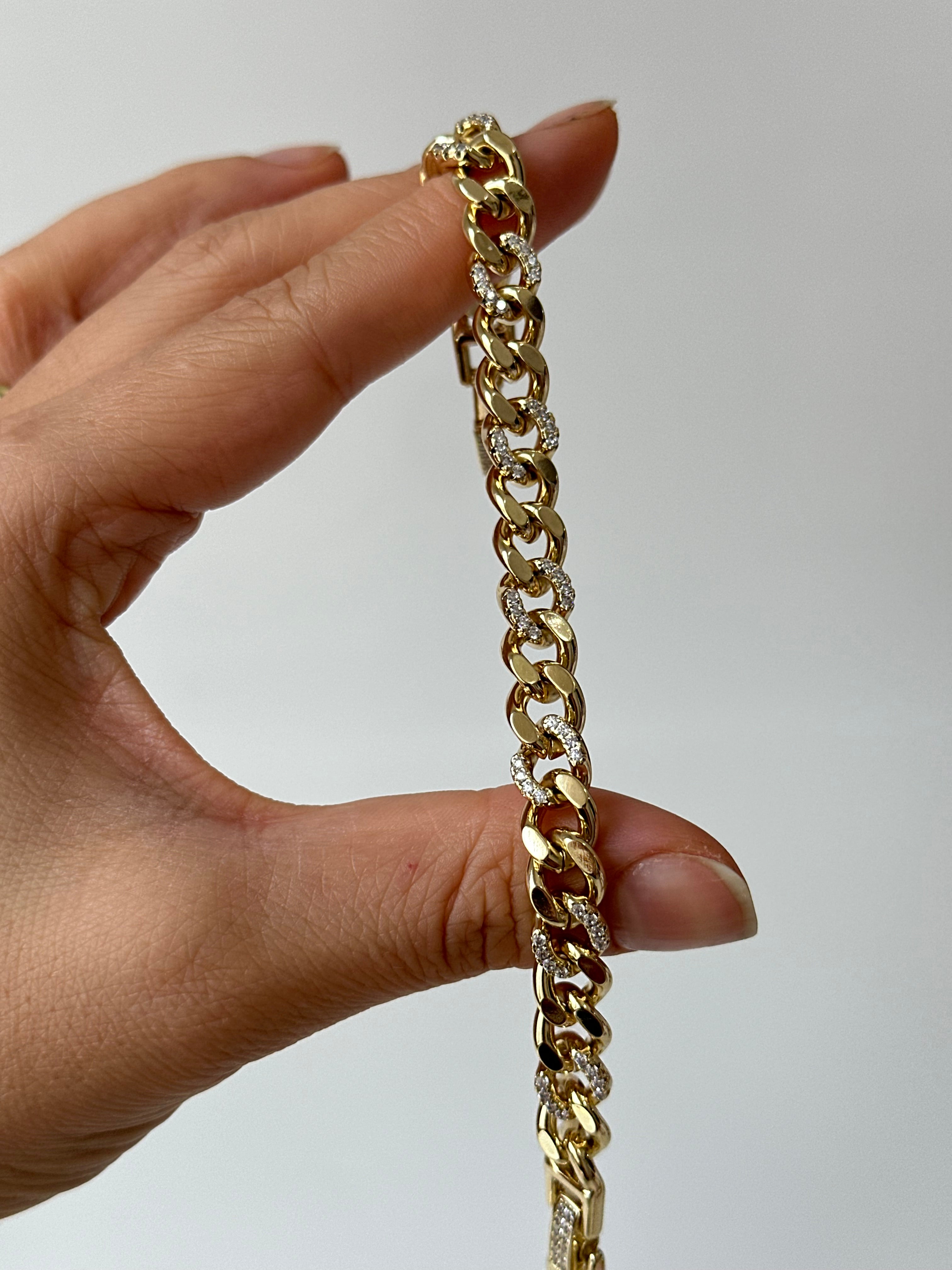 Gurmet Zincir Taş İşleme Bileklik