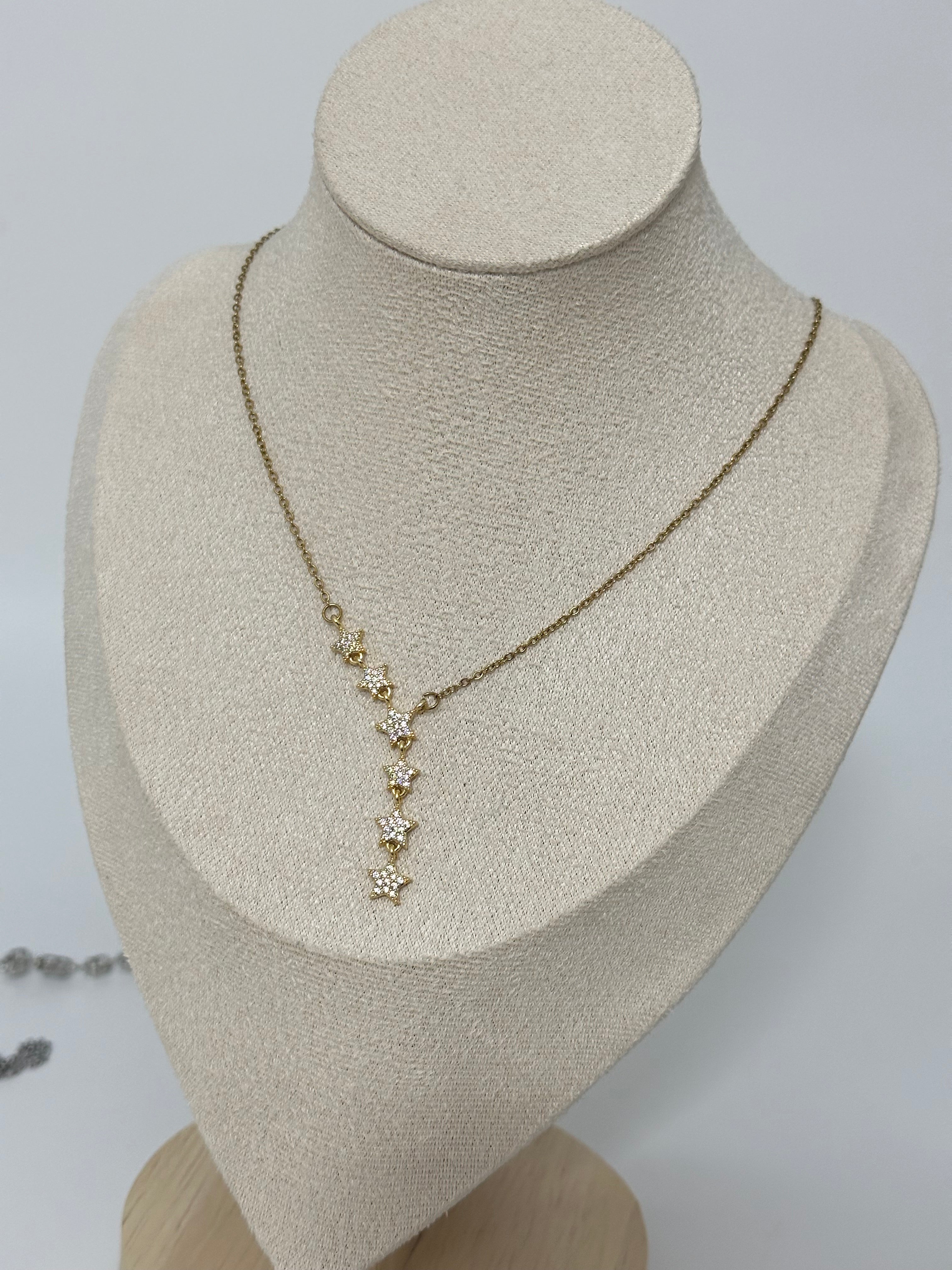 Yıldız dekolte kolye çelik