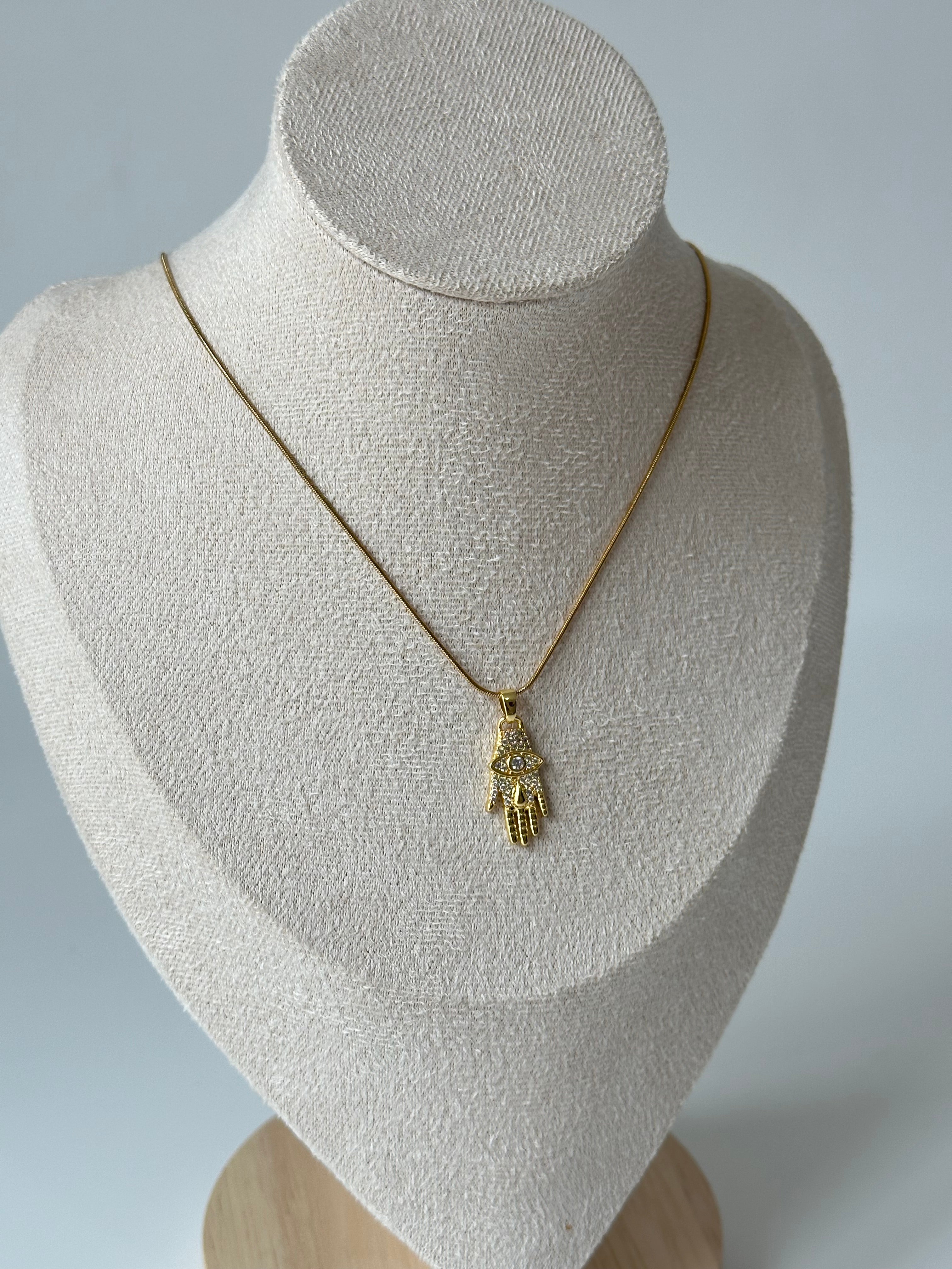 Taş Detay El Kolye Vintage