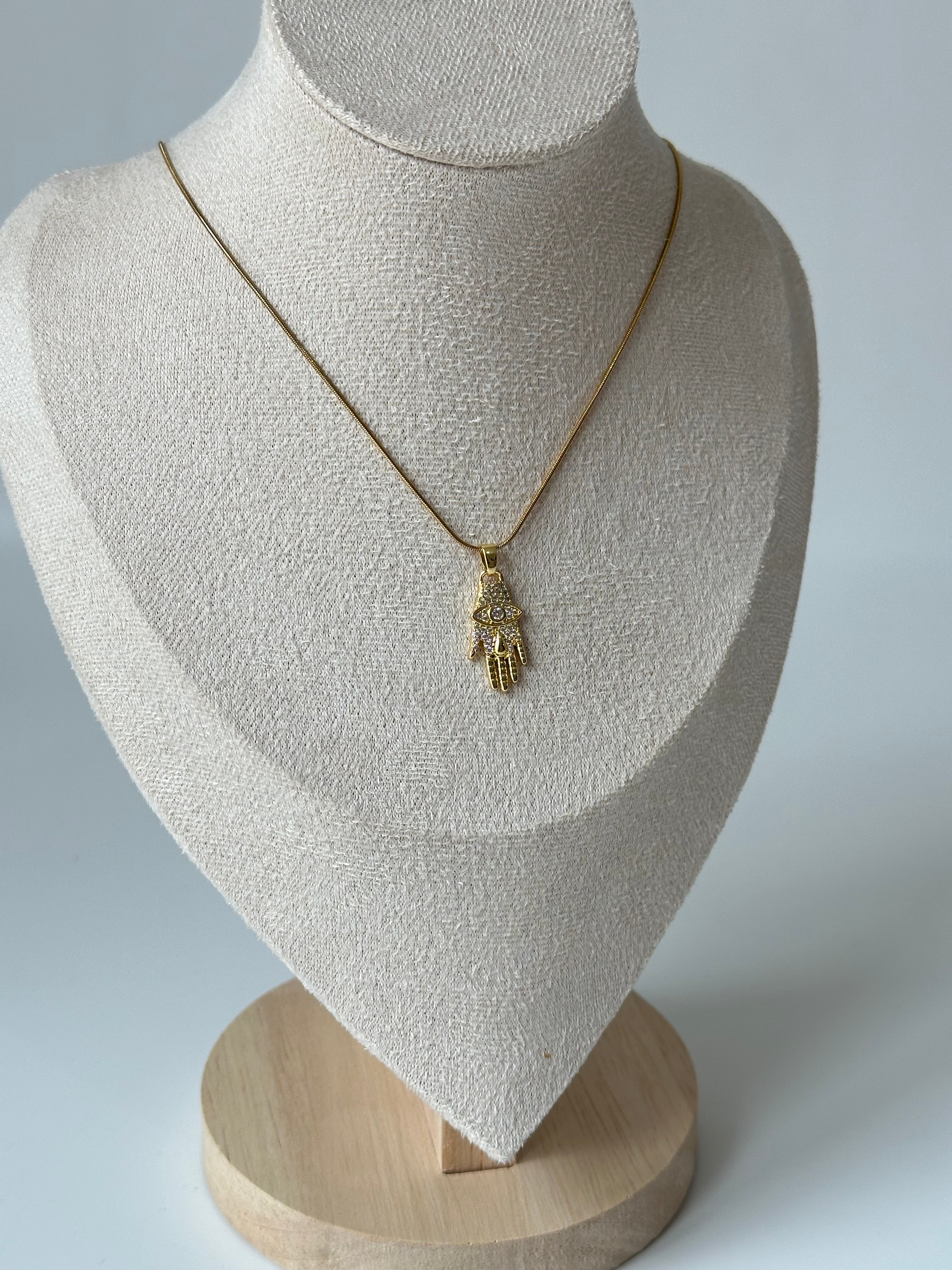 Taş Detay El Kolye Vintage