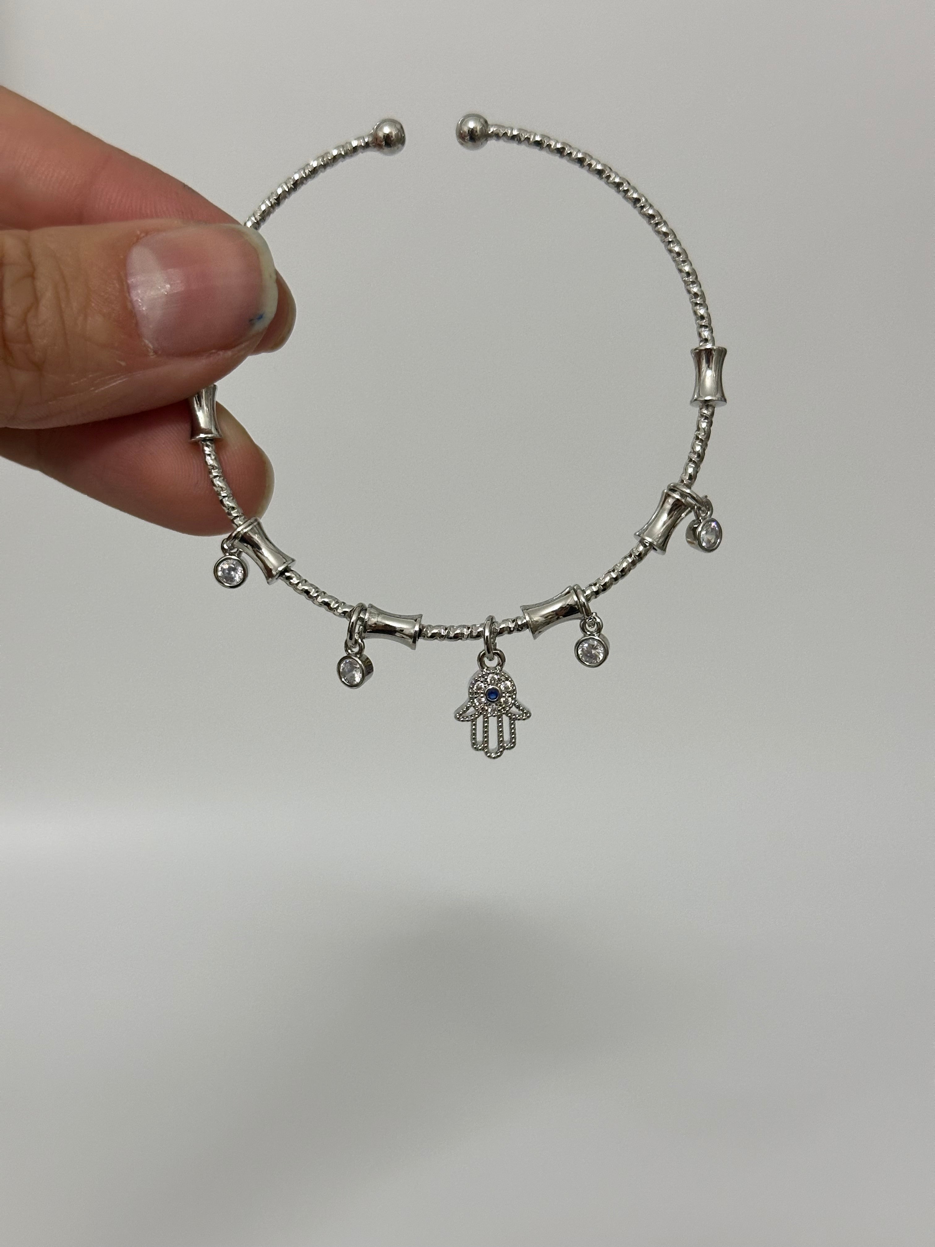 Silver Hamsa Kelepçe
