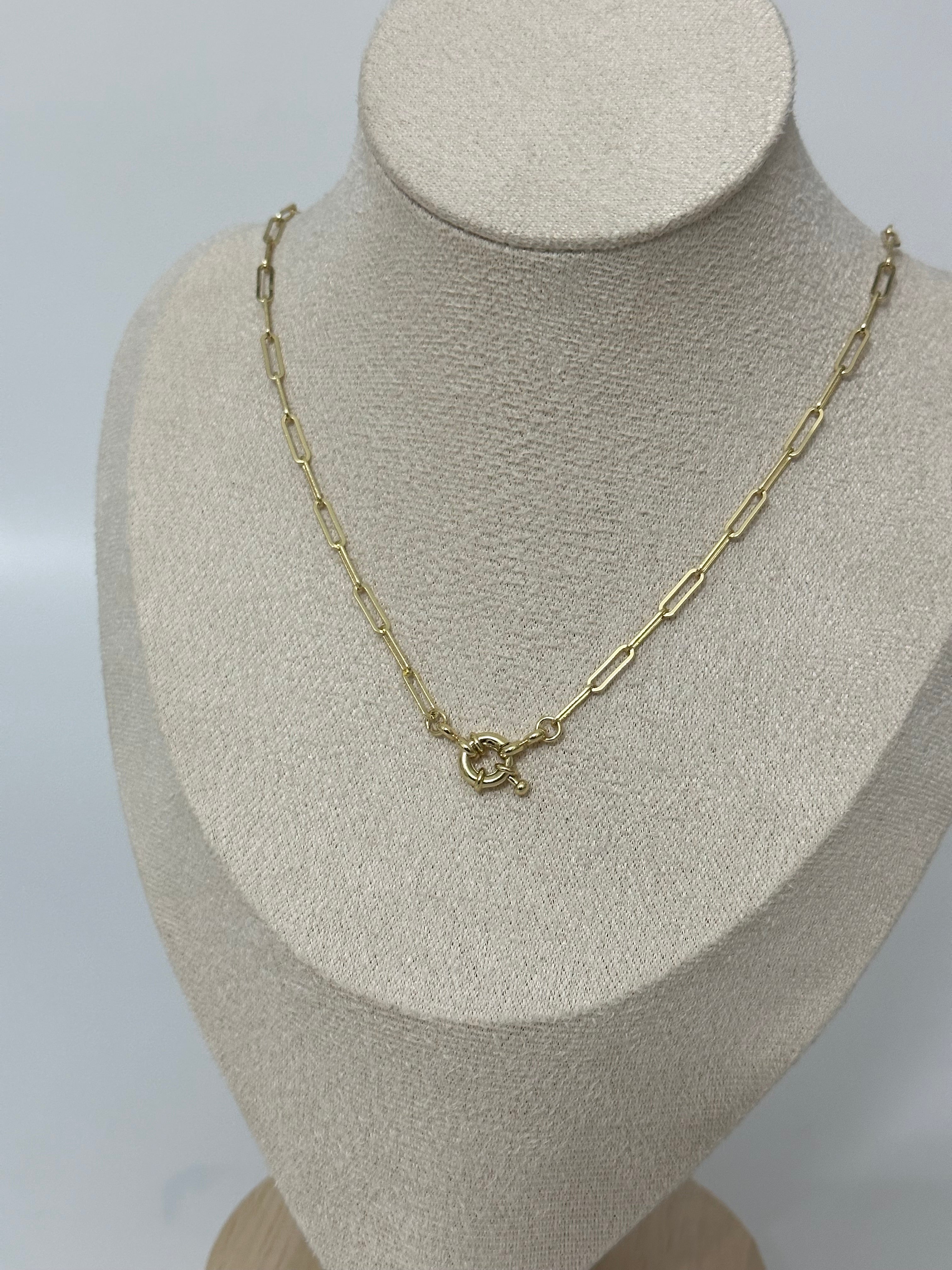 Ataç zincir dümen kilit kolye çelik