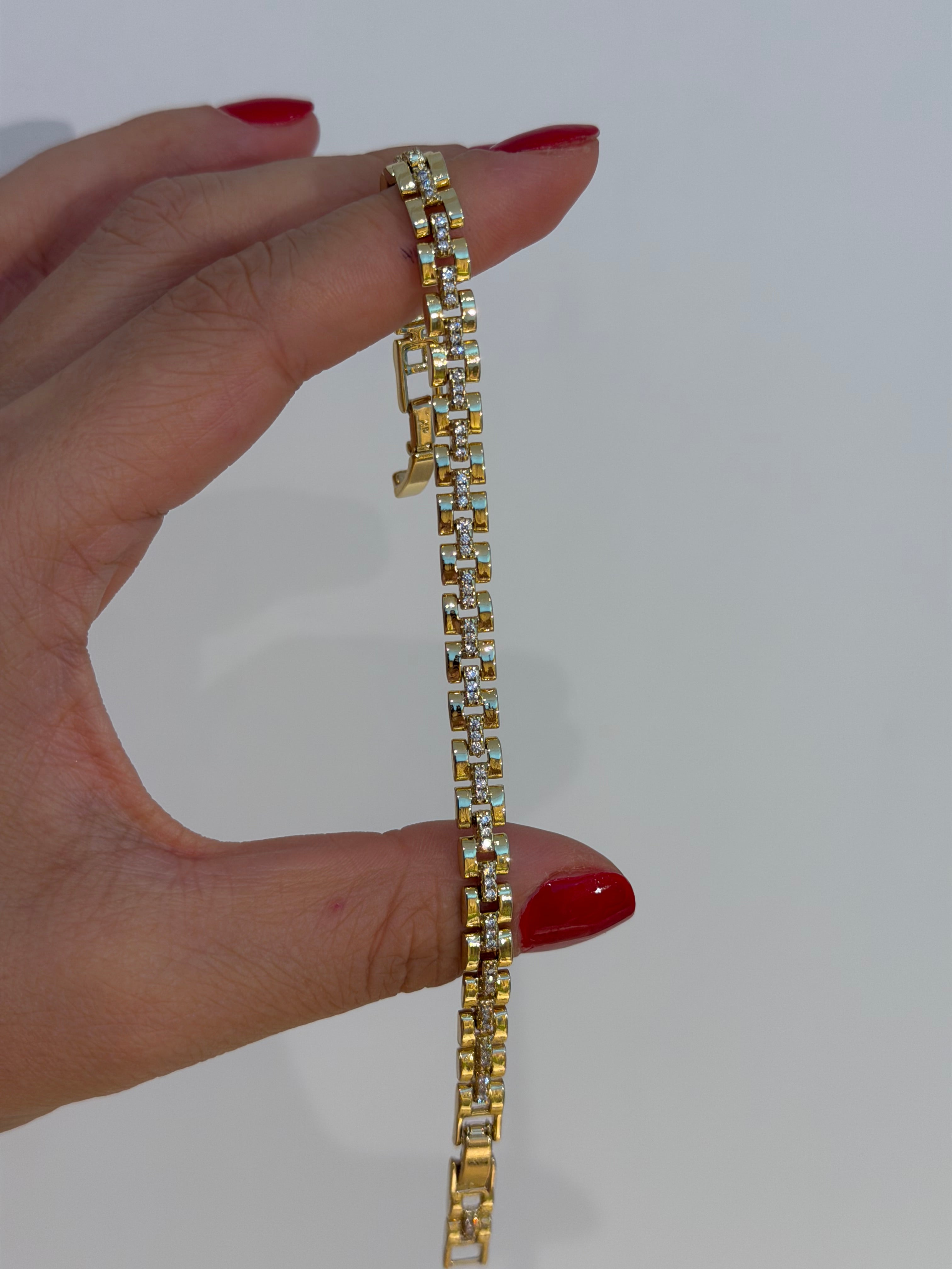 Taşlı Kordon Mini Sıra Bileklik