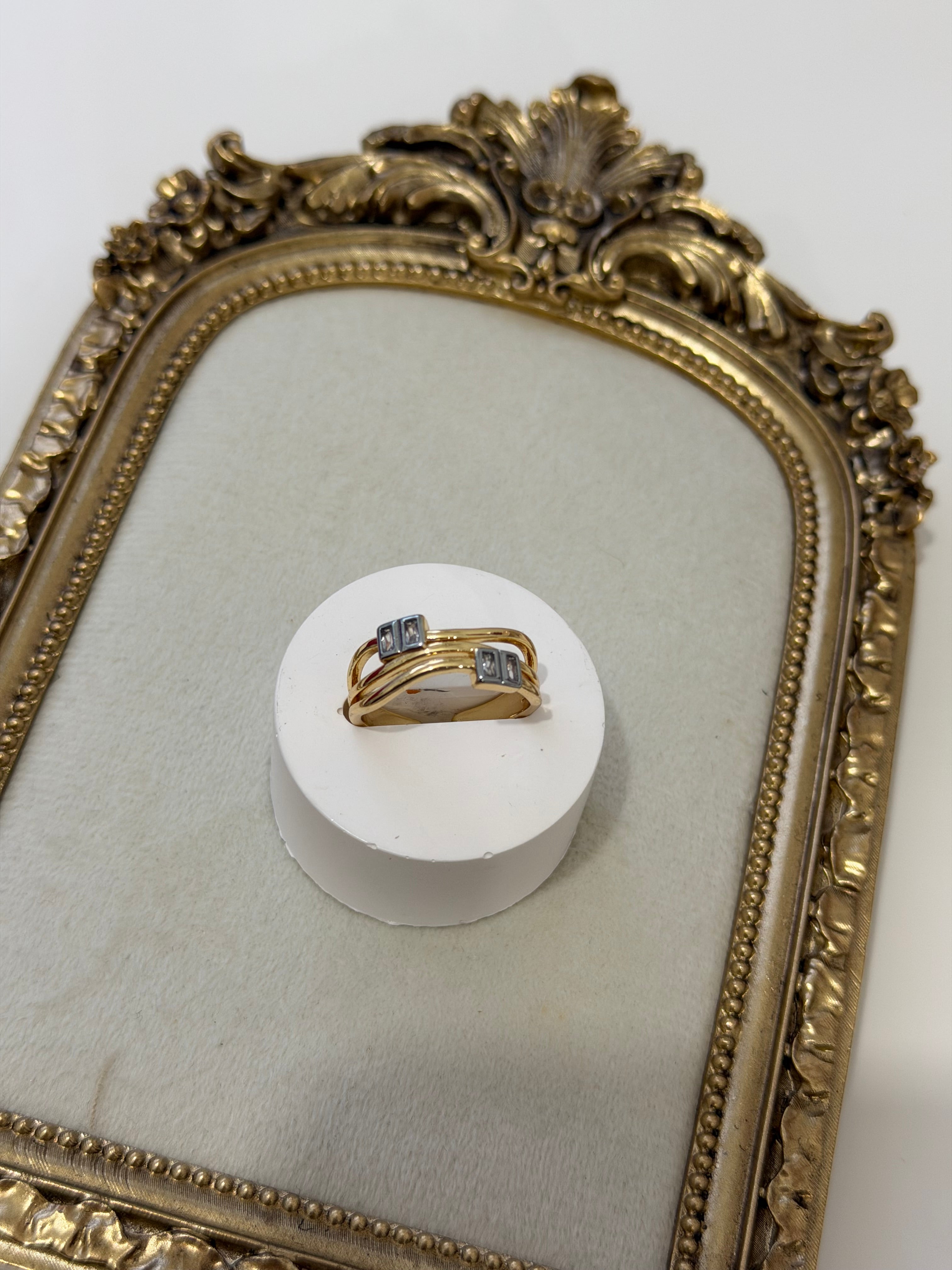 Mix Küt Taş Detay Yüzük