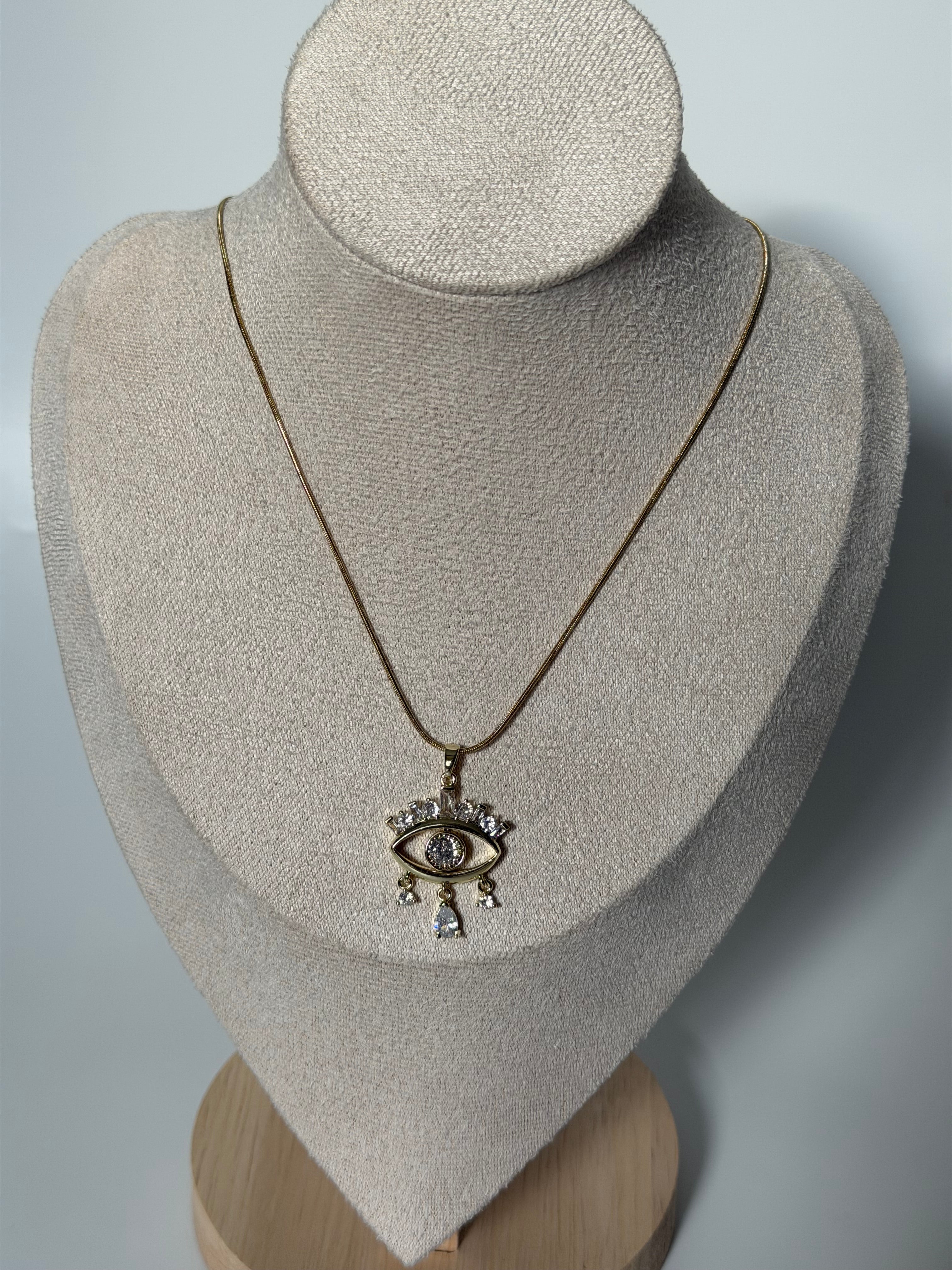 Damla Taş Eyes Kolye Çelik