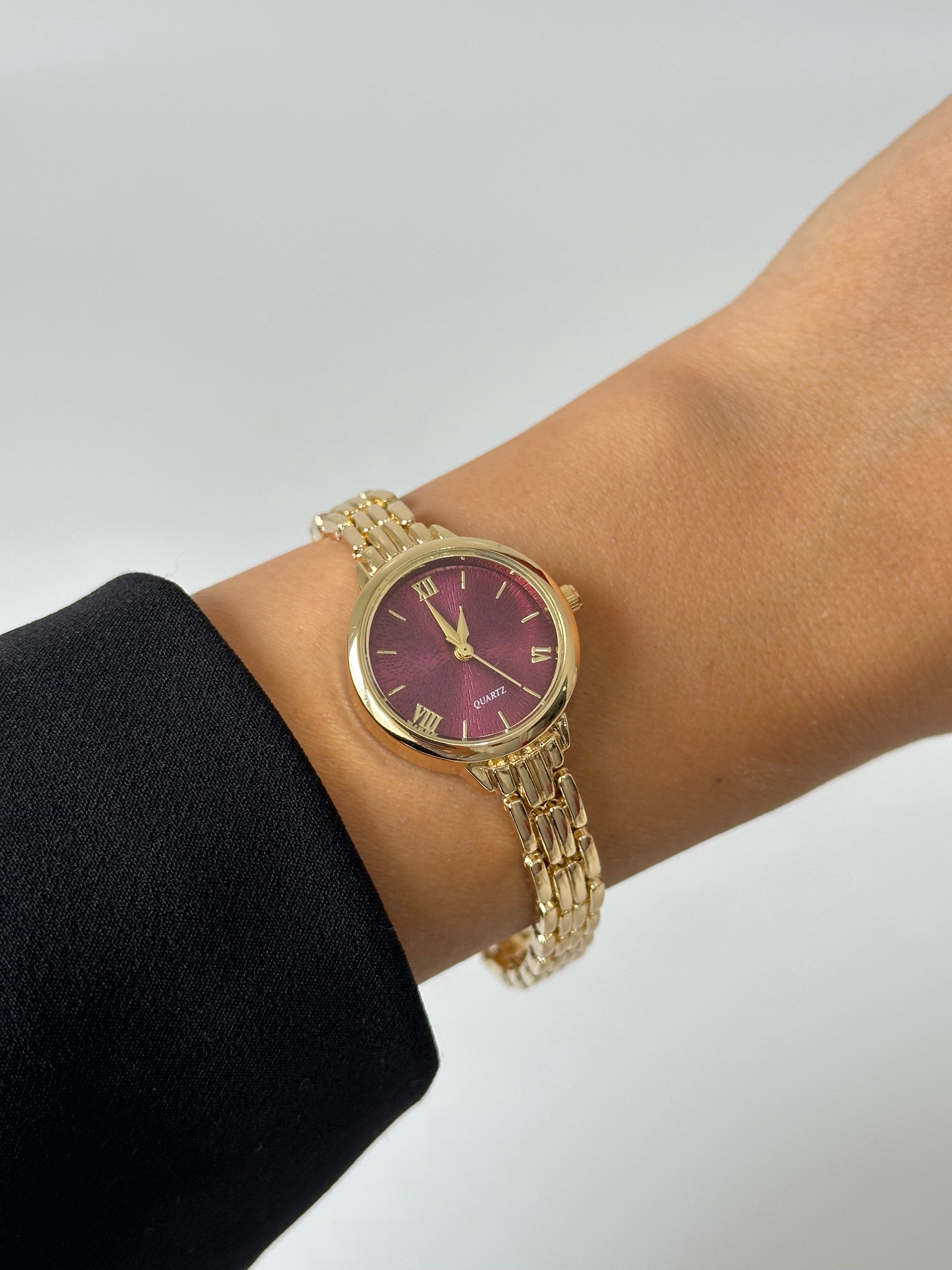 Gold Kordon Bordo Kadran Saat