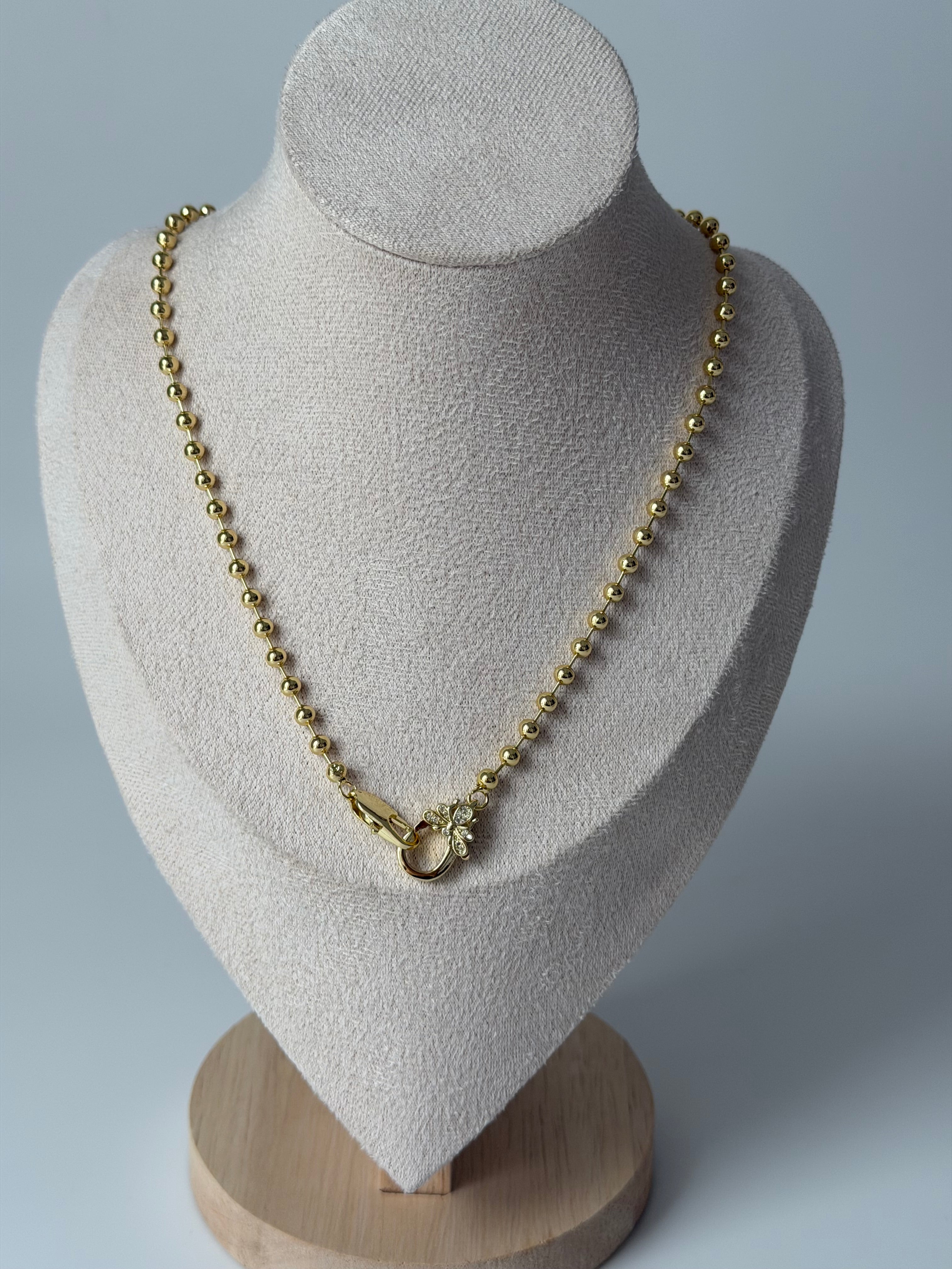 Kelebek Klips Topcuk Kolye 14k renk