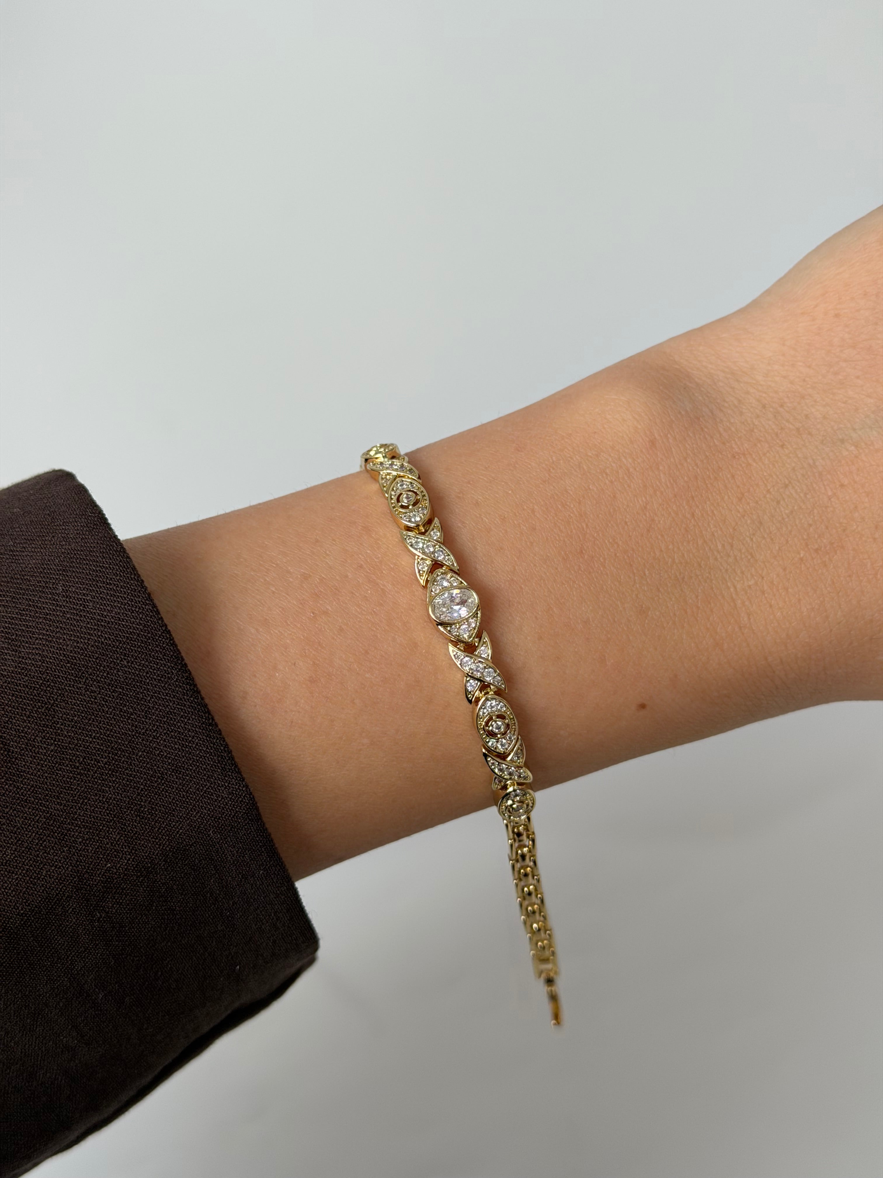 Vintage Elips Göz Detay Bileklik