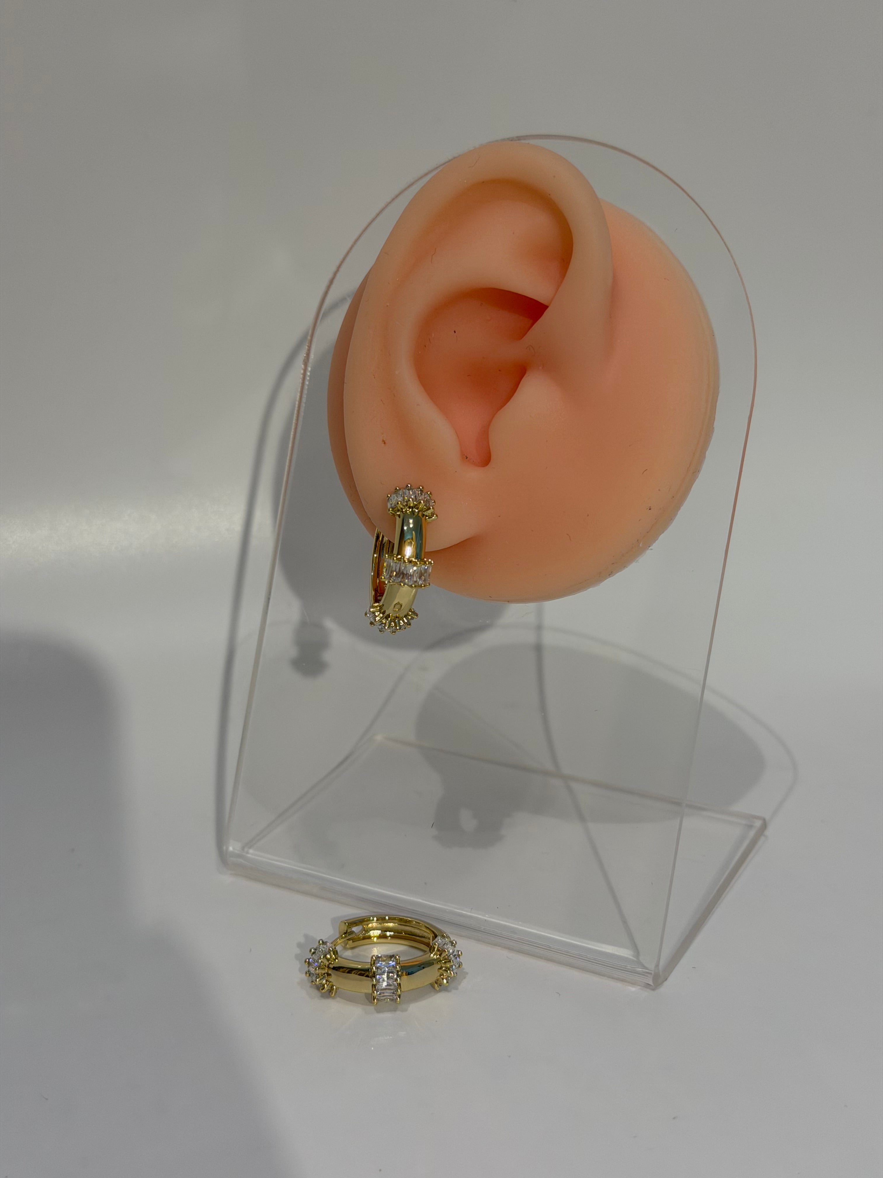 3 taş Sıra Xuping Küpe