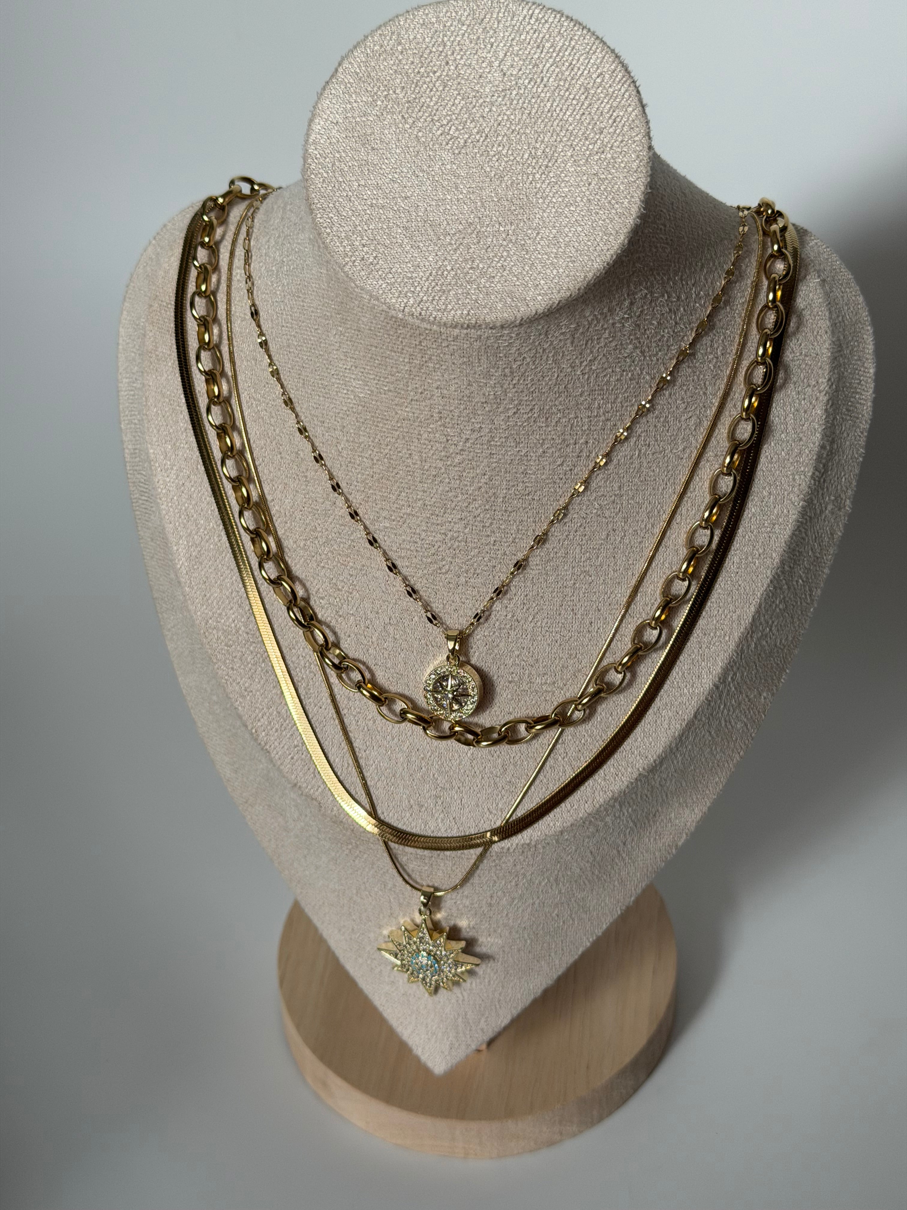 Kuzey Yıldız Set Çelik Kolye