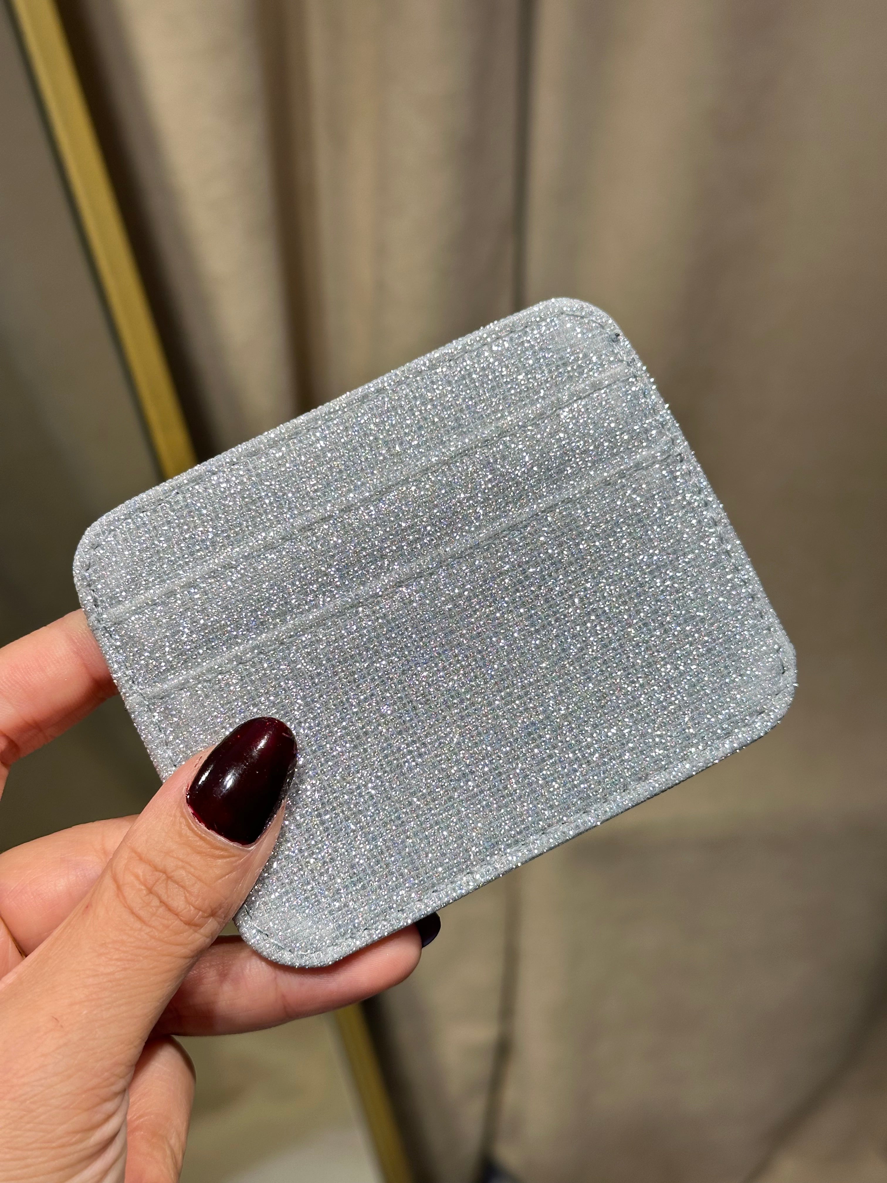 Gümüş Işıltılı Kartlık Çanta