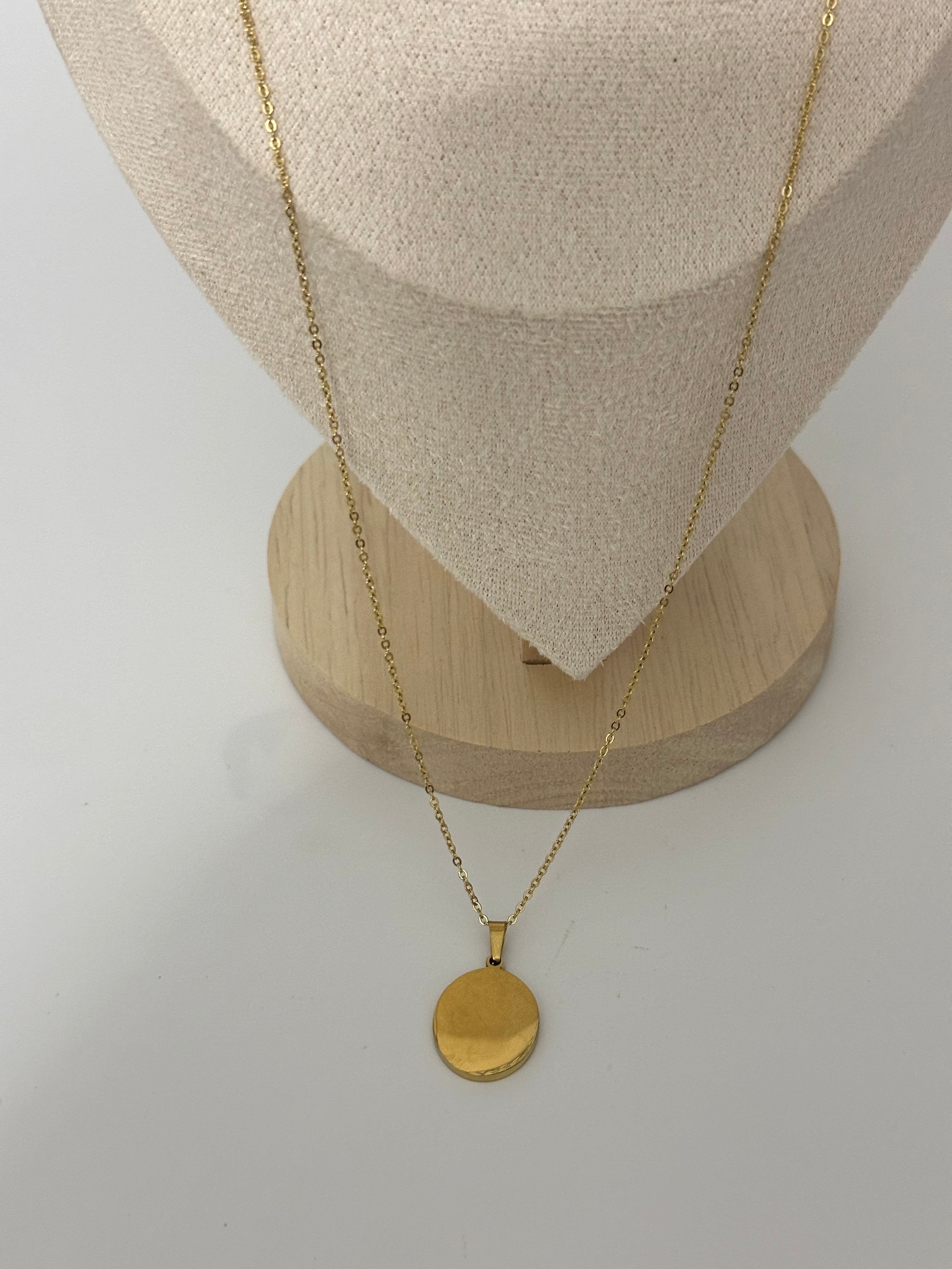 Çelik 70 cm plaka kolye