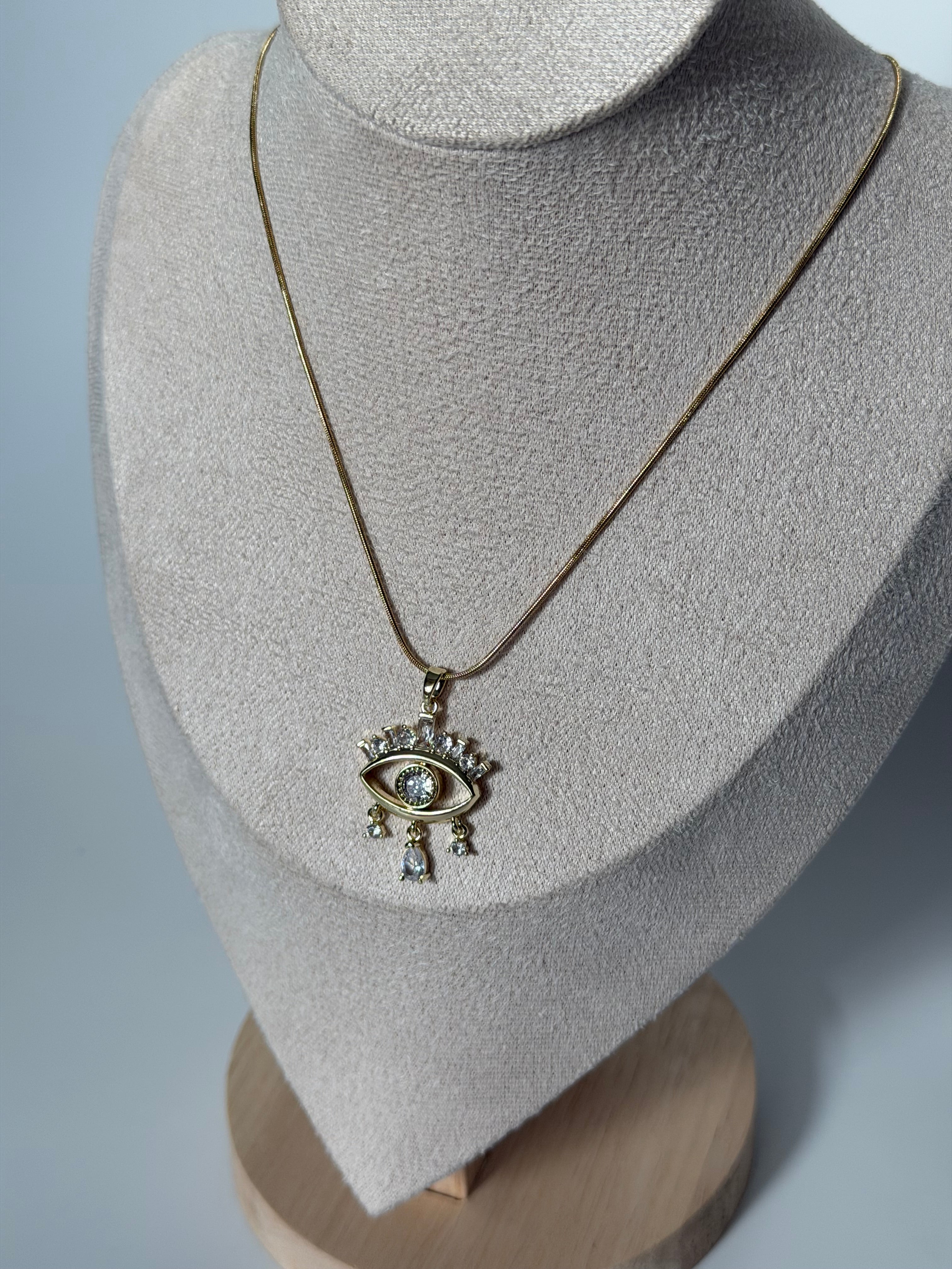 Damla Taş Eyes Kolye Çelik