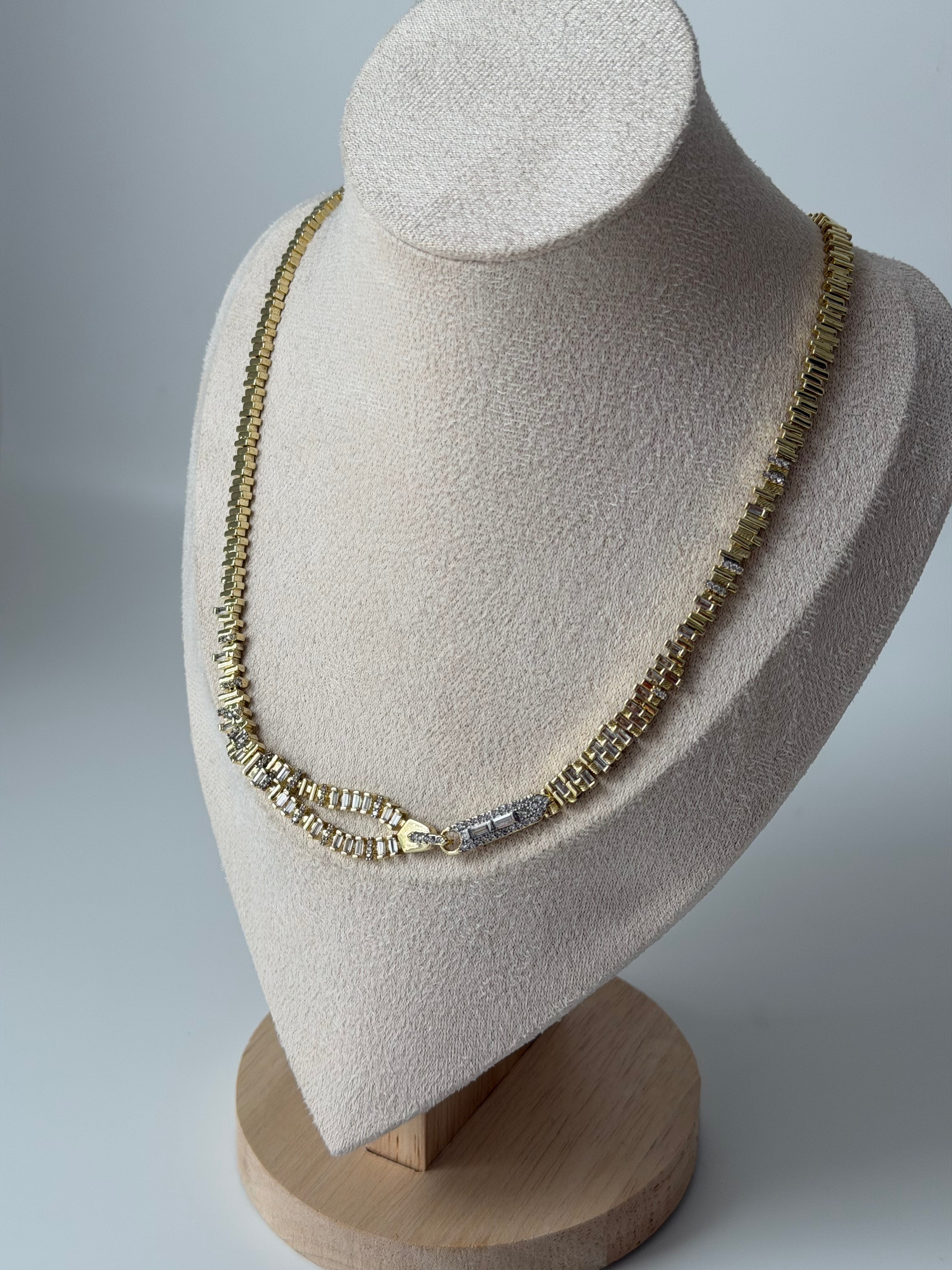 Pırlanta Klips İthal sarmal Kolye 40 cm