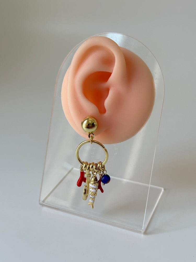 Balık Çoklu Charm Küpe