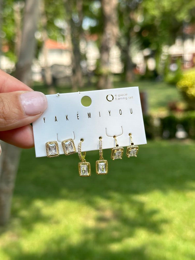 6lı baget küpe set