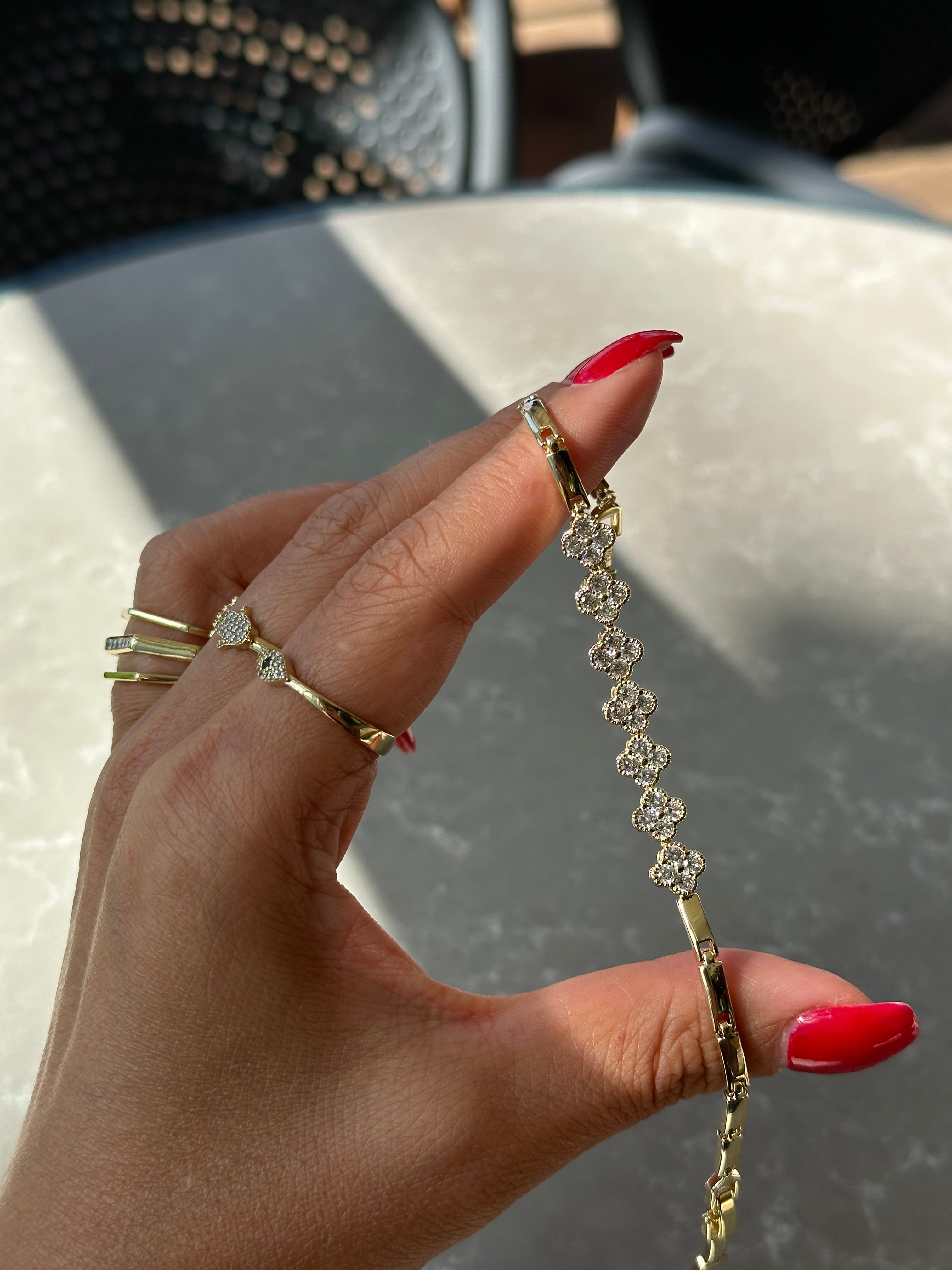 Yonca Su Yolu Bileklik 14k Renk