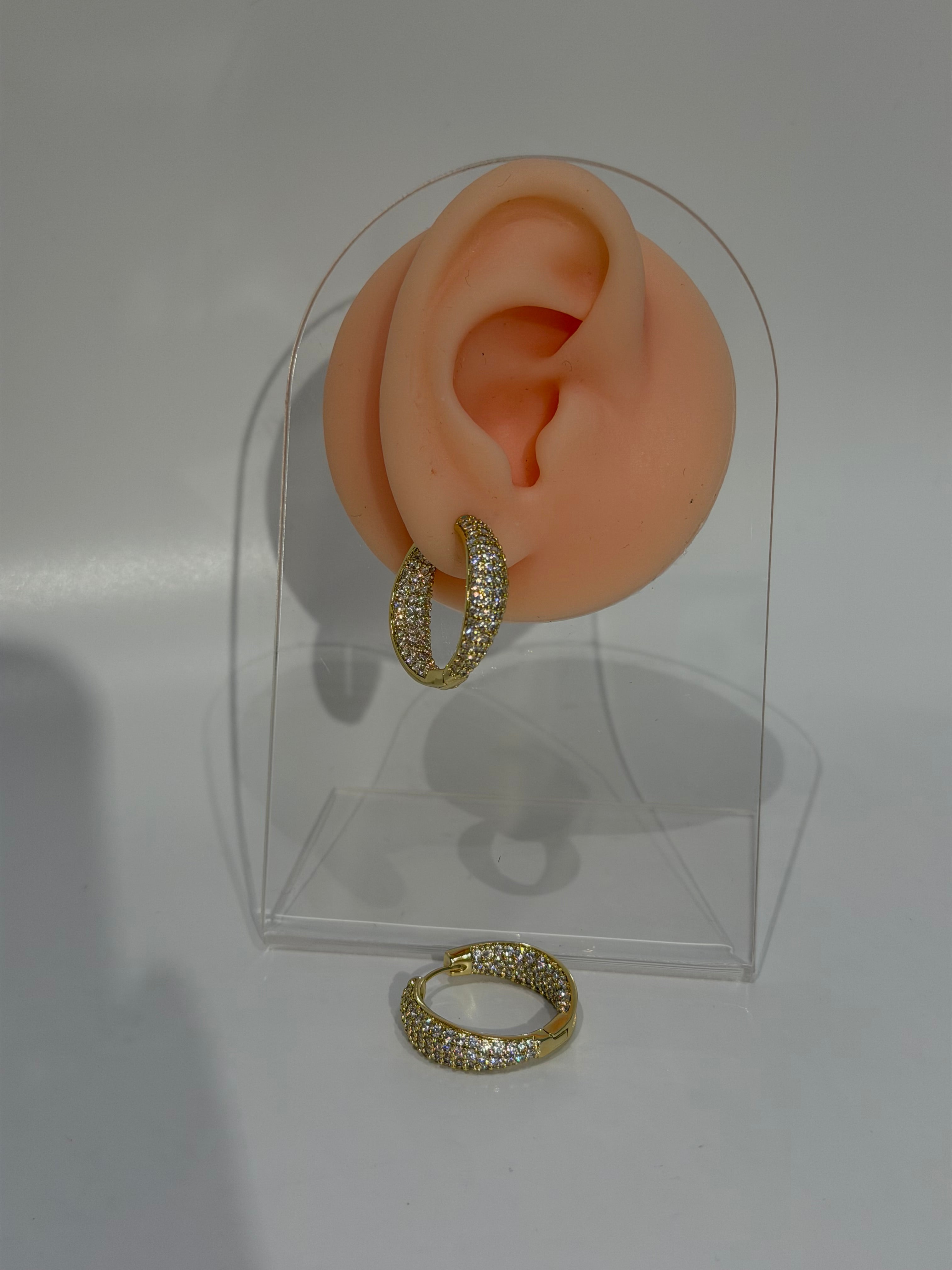 Çift Zirkon Taşlı Halka Küpe Xuping