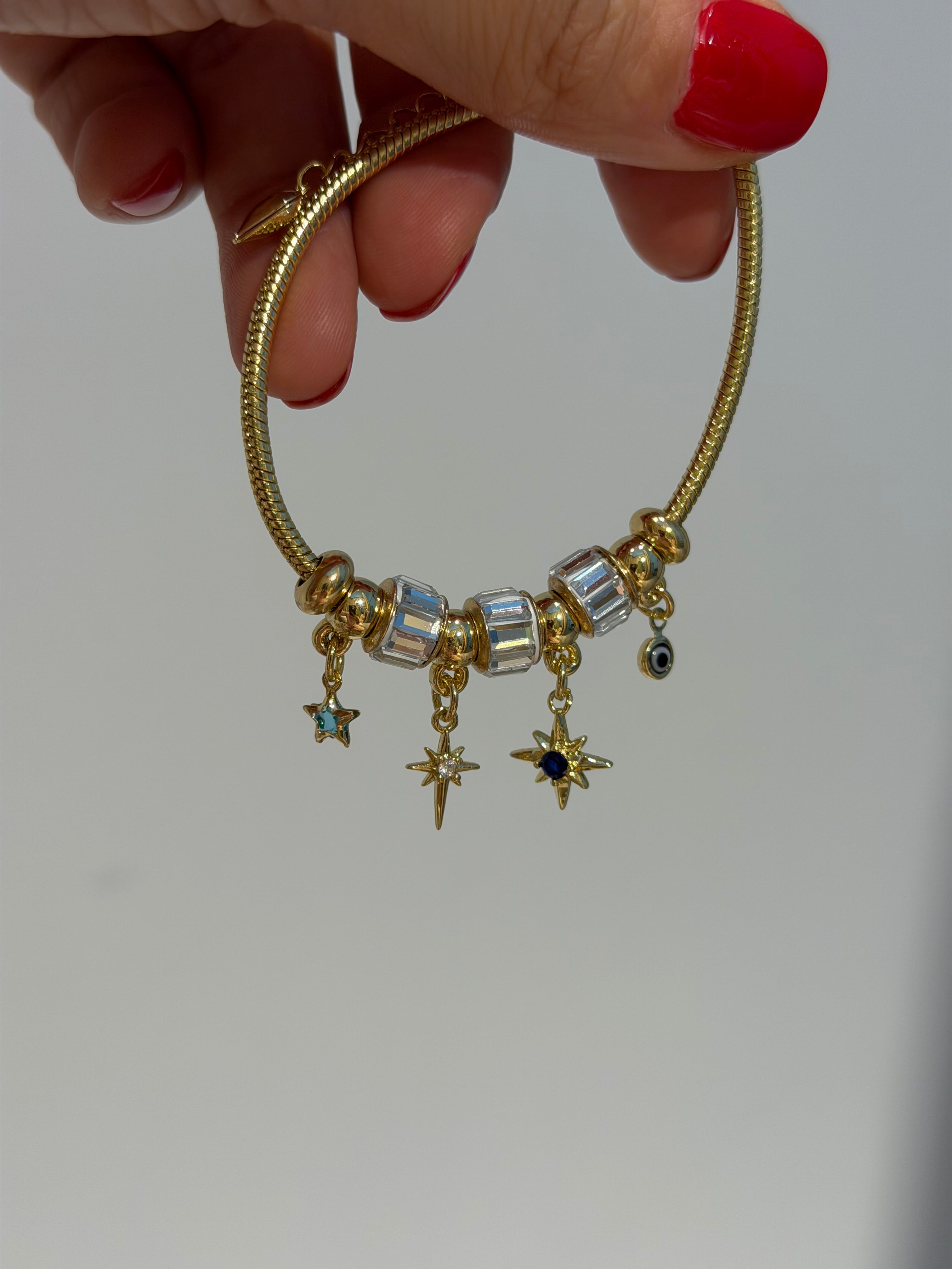 Kuzey Yıldız Charm 14K Bileklik Çelik