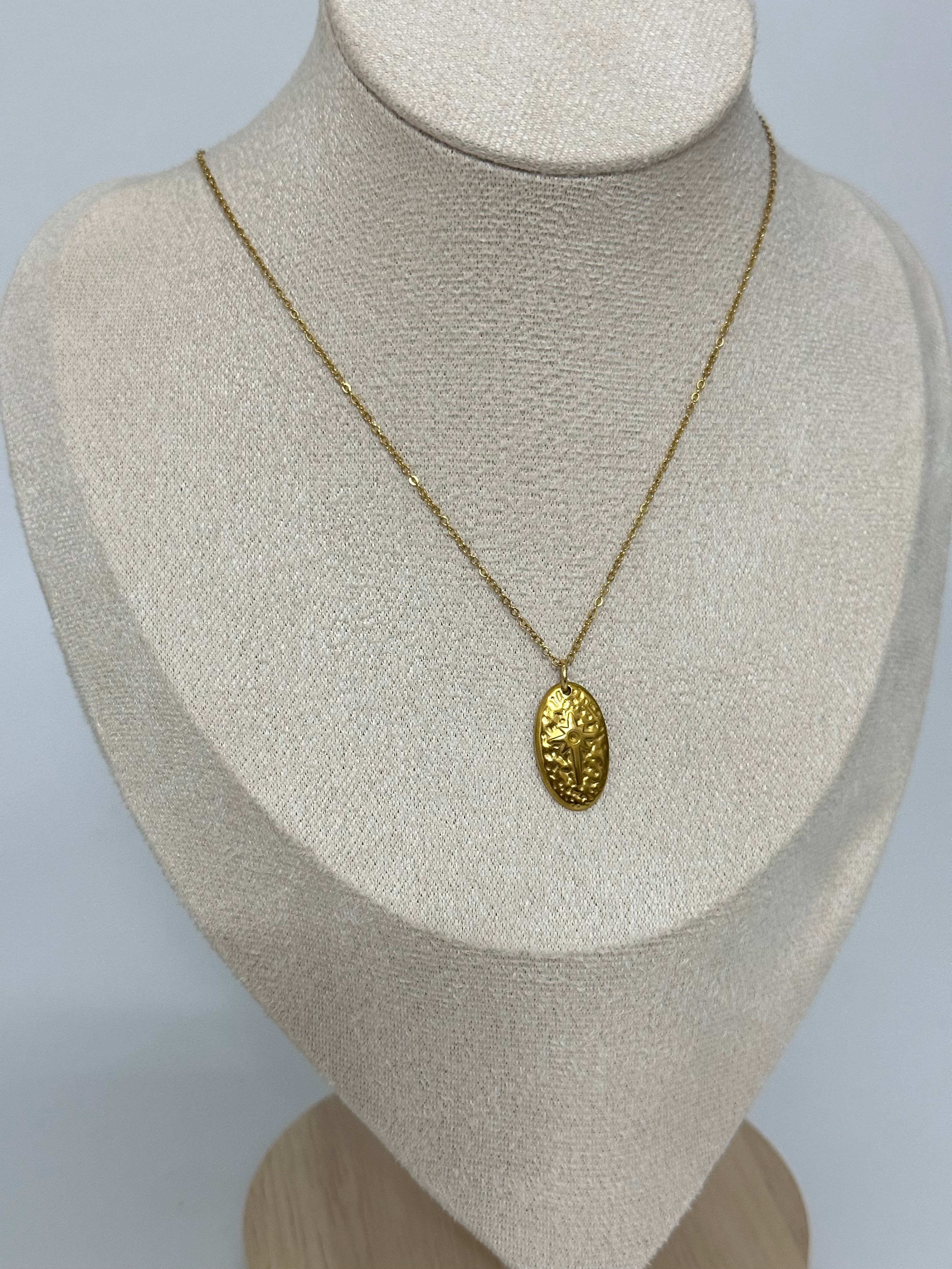 Kuzey yıldız detay vintage kolye