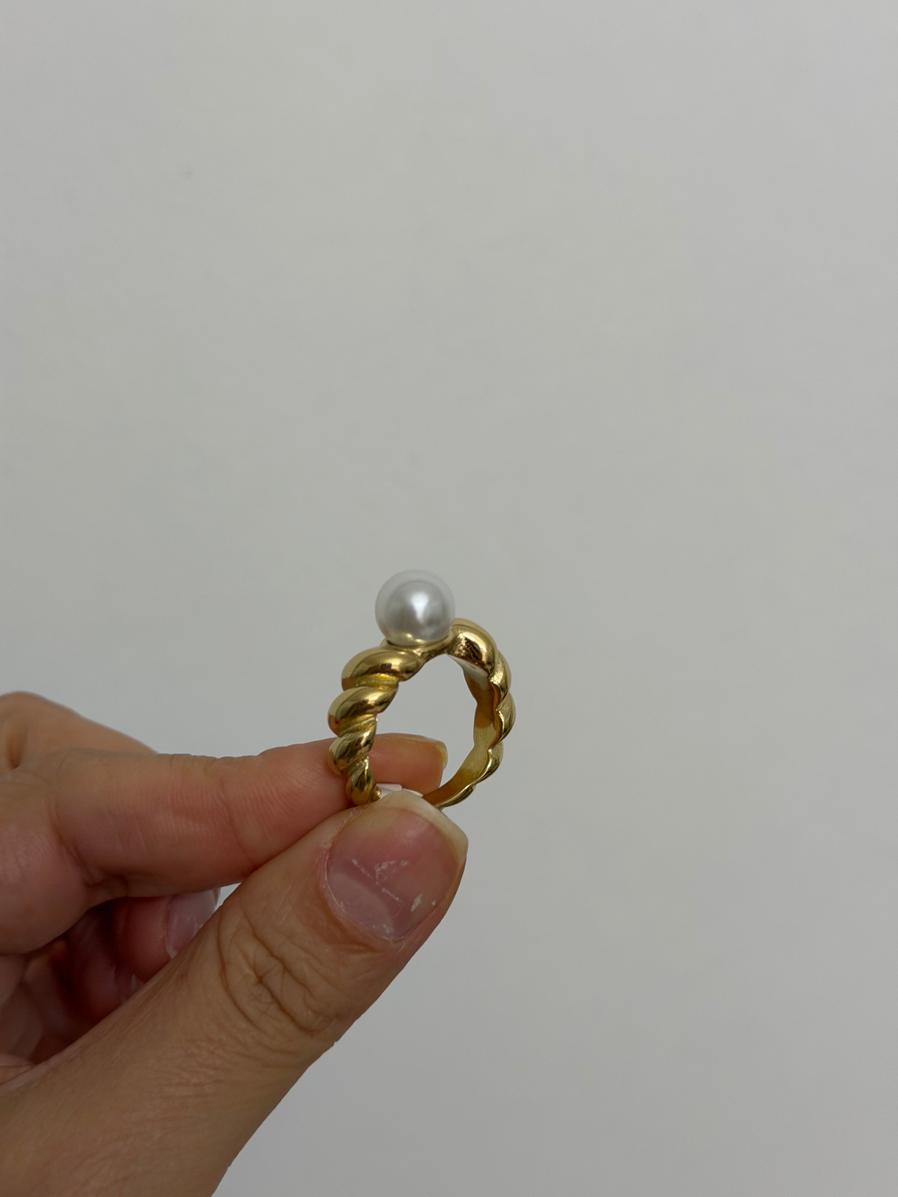 İncili Burgu Çelik Yüzük