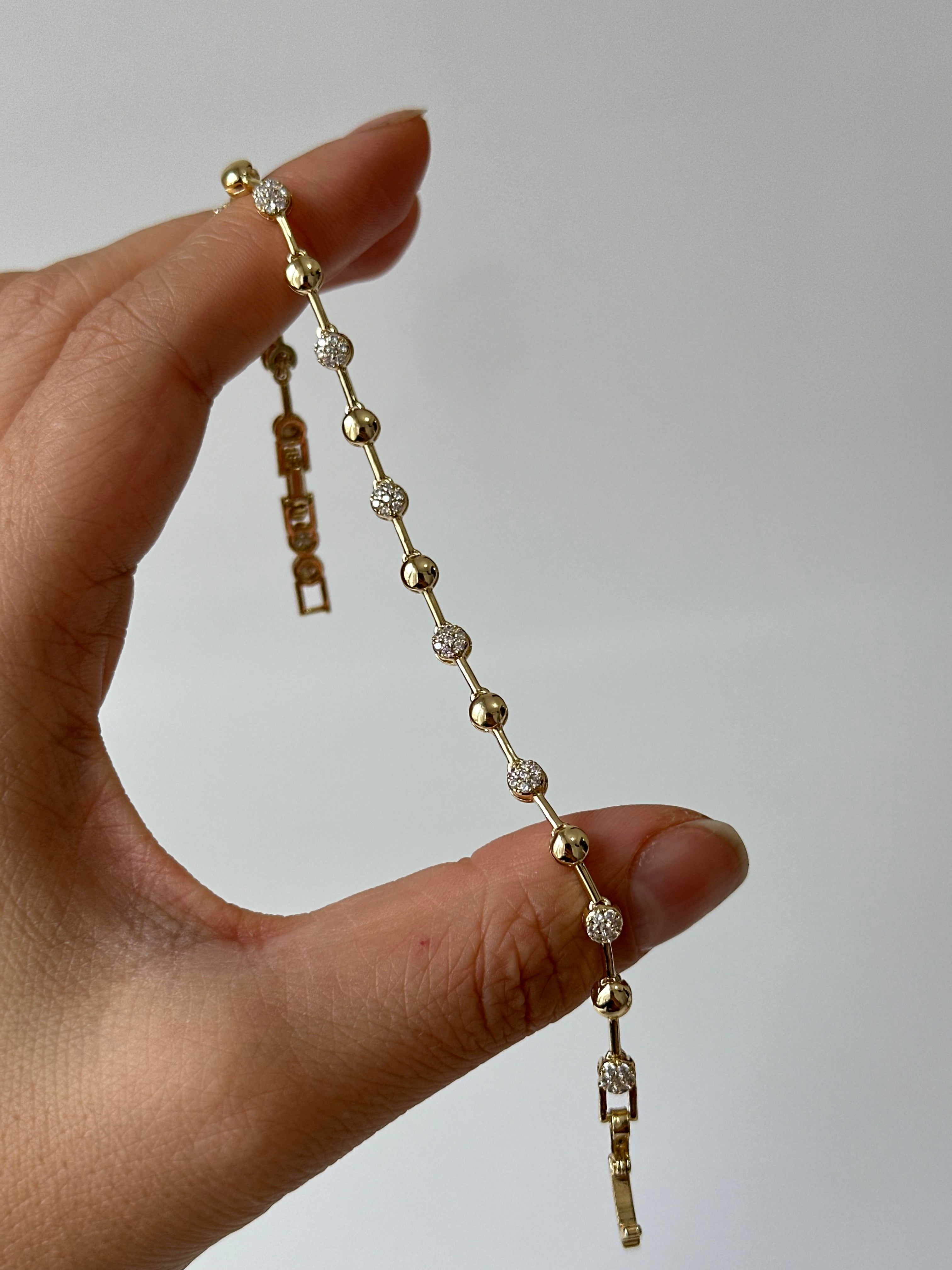 Ninyes Topcul Detay Bileklik 14k