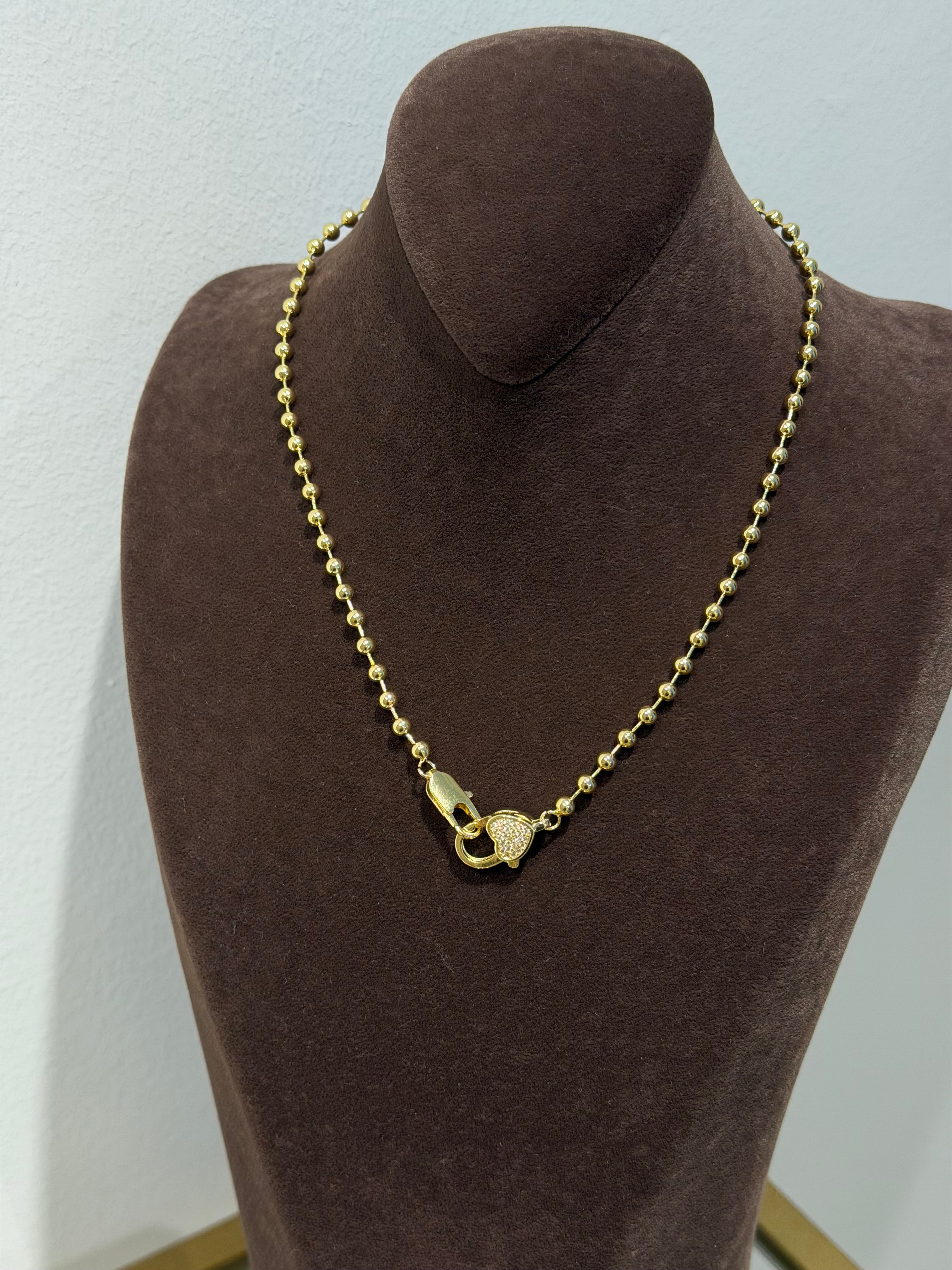 Kalp kilit Topcuk Zincir Kolye