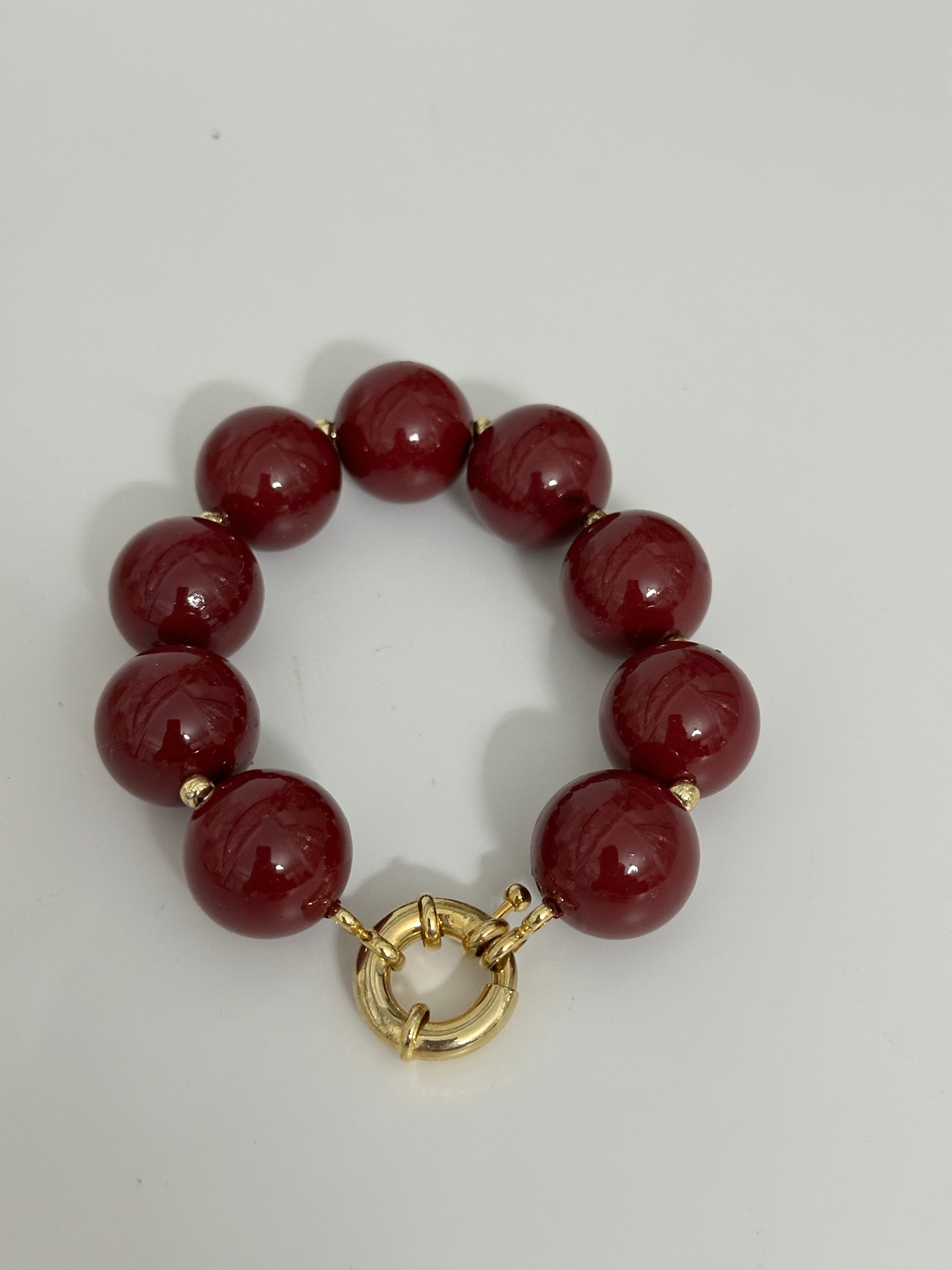 Bordo dümen kilit bileklik