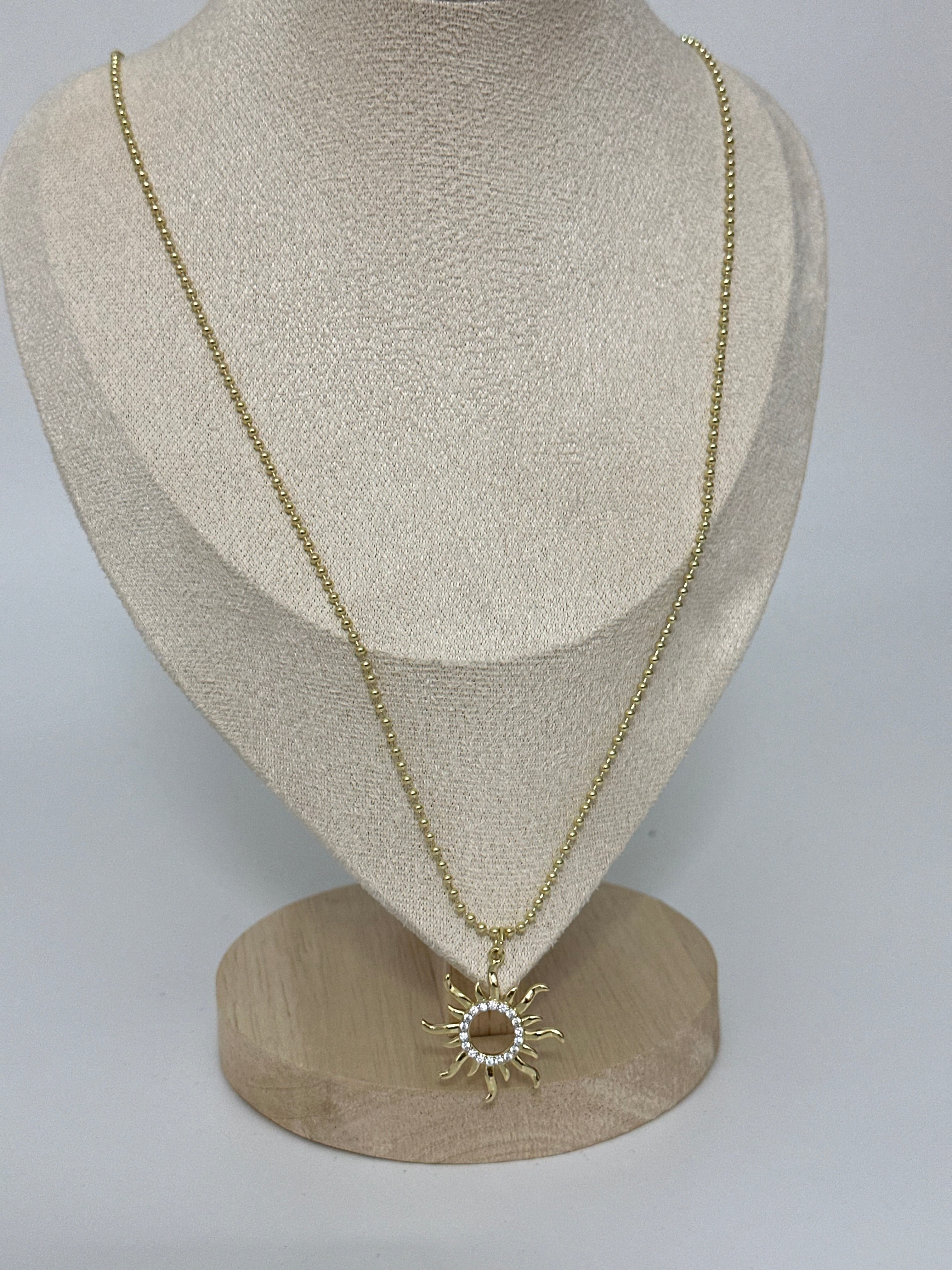 70 cm güneş kolye 14k