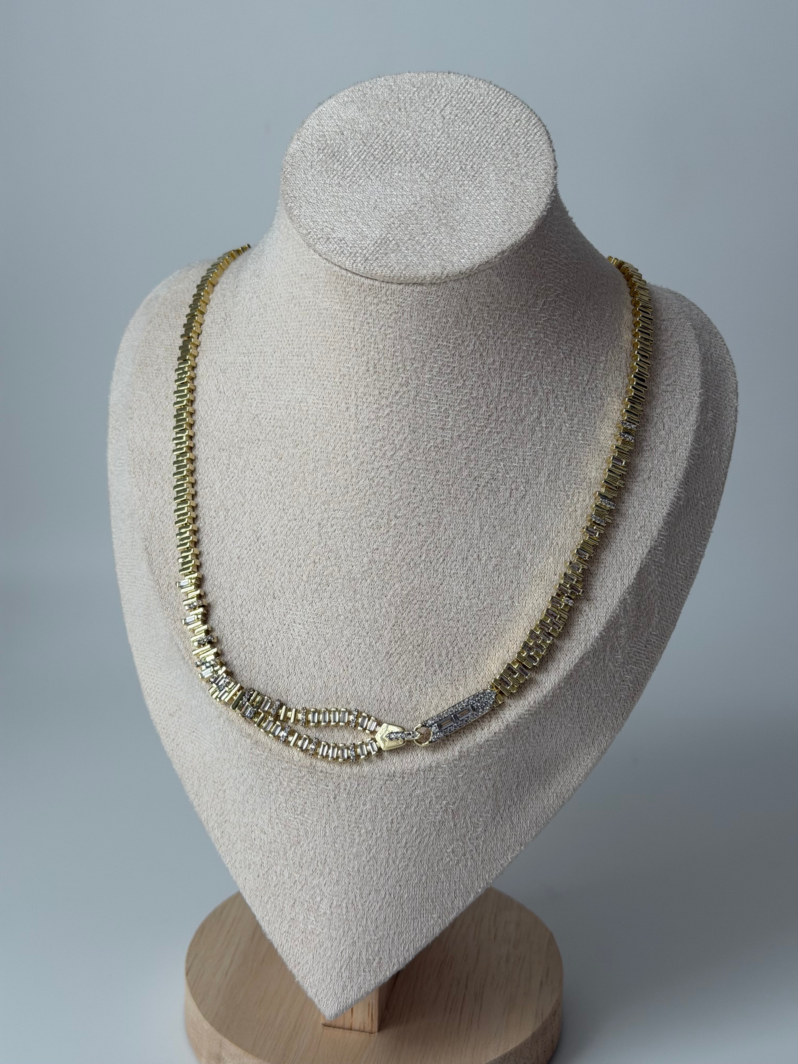 Pırlanta Klips İthal sarmal Kolye 40 cm