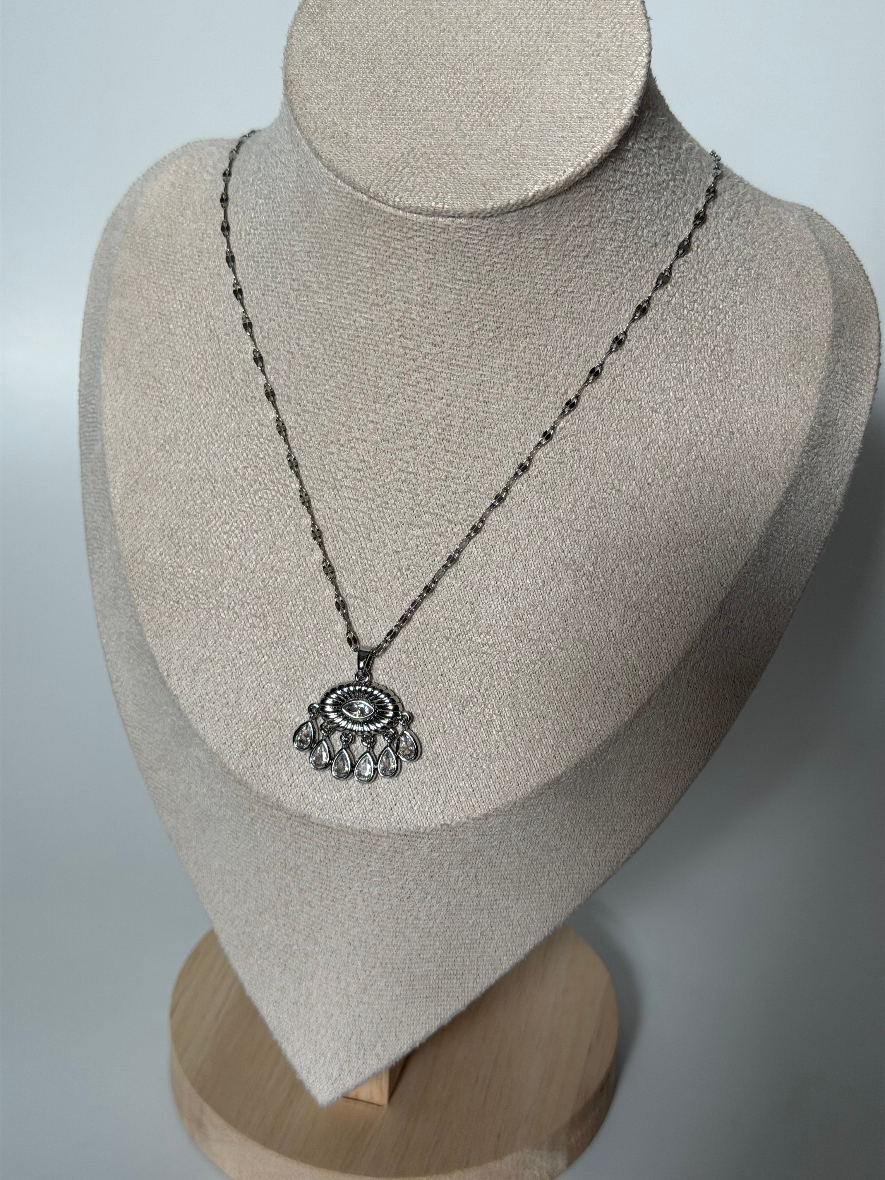 Silver Damla Göz Kolye Çelik