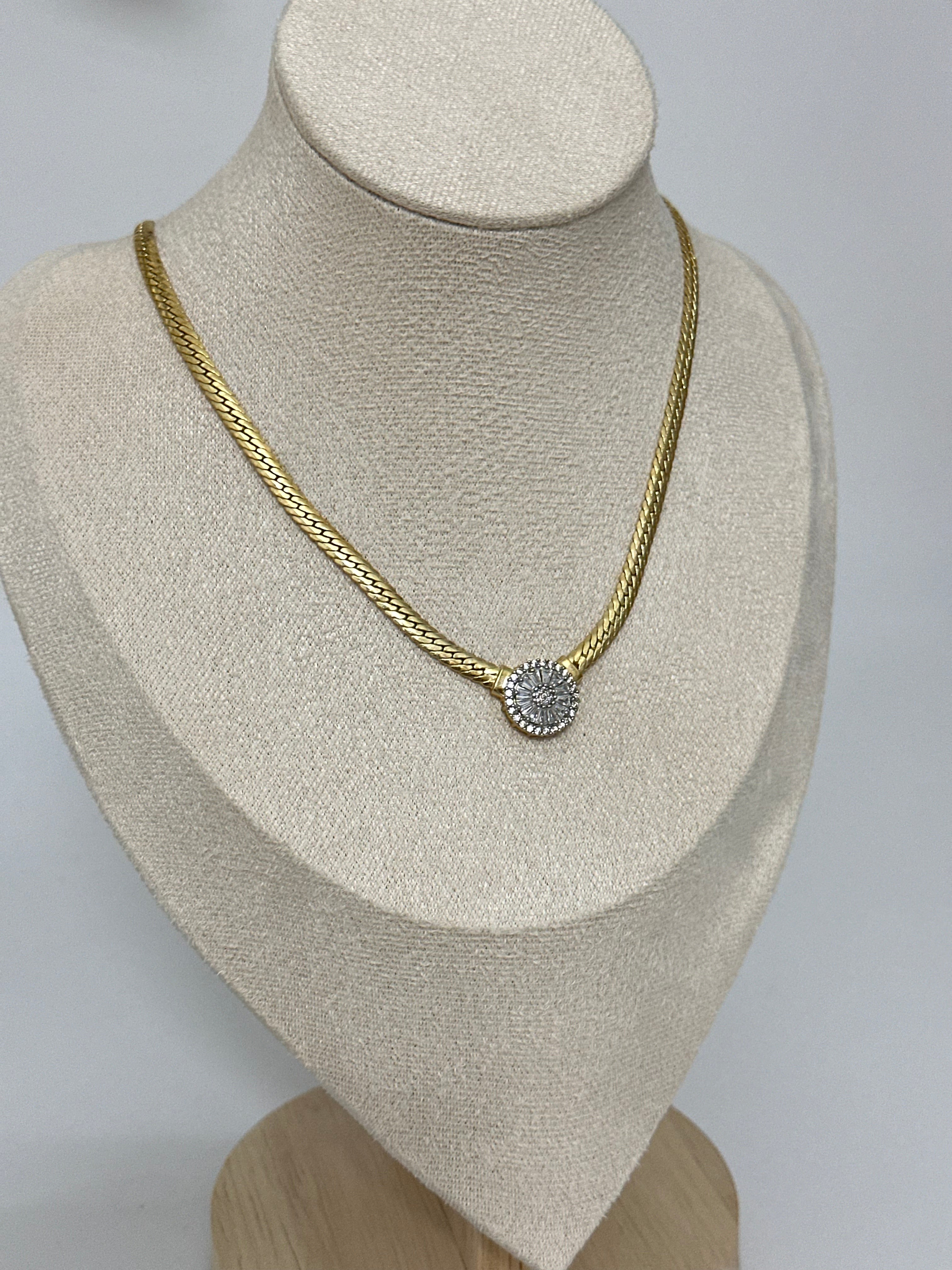 Zirkon taş 14k kolye srny