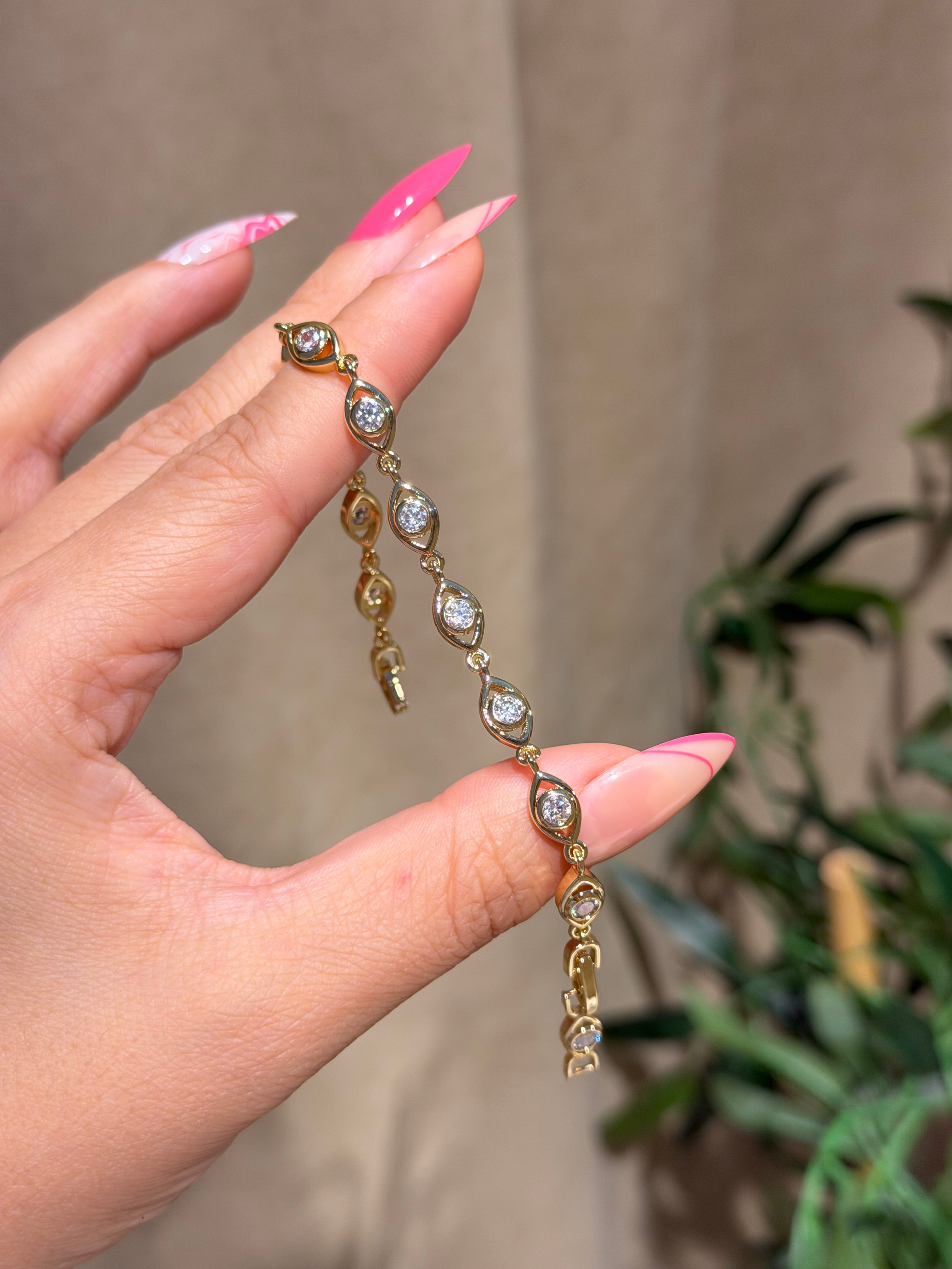 Mini Göz Sıra Bileklik 14k