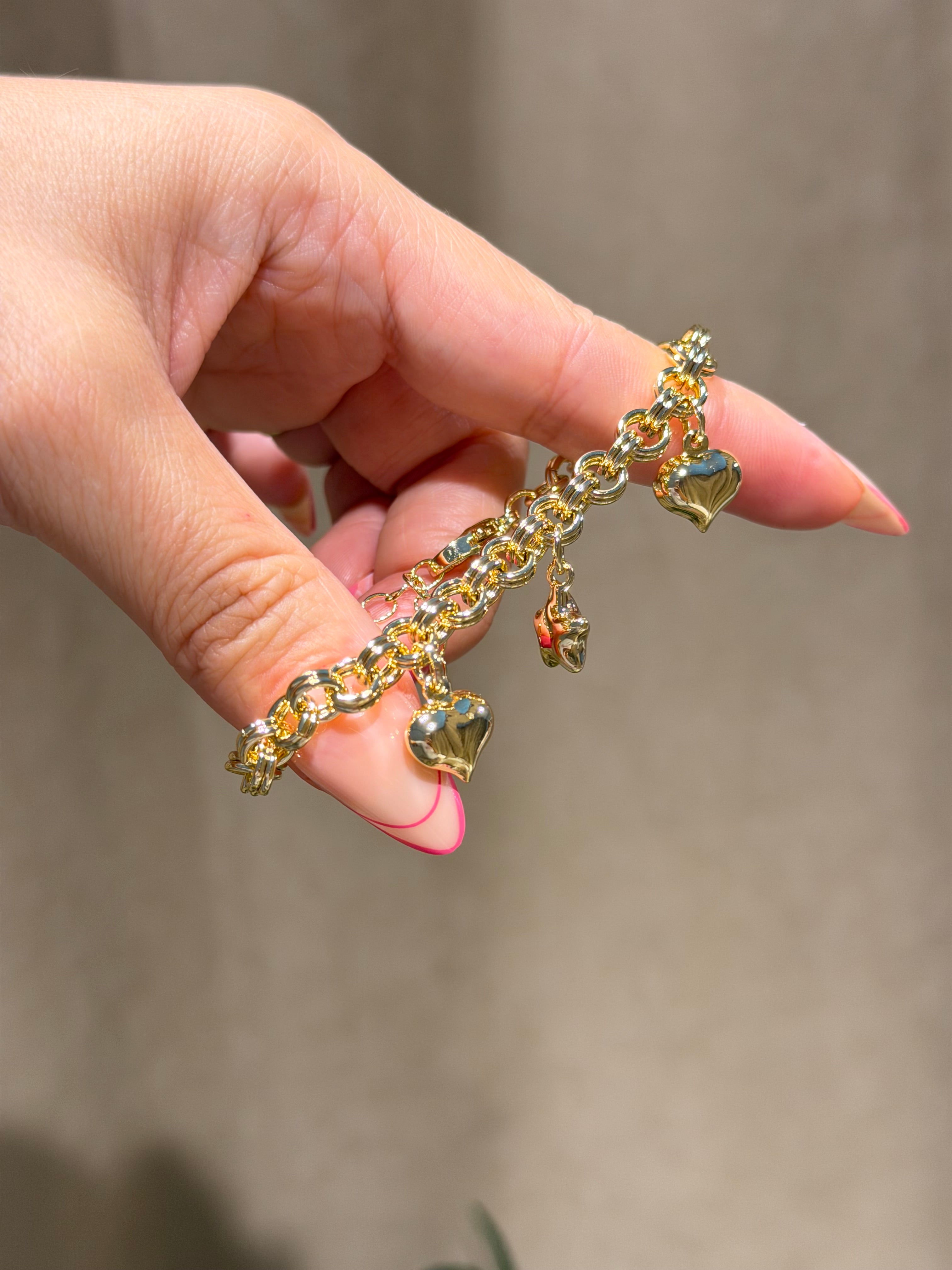 Kalp Yıldız Charm 14k Bileklik