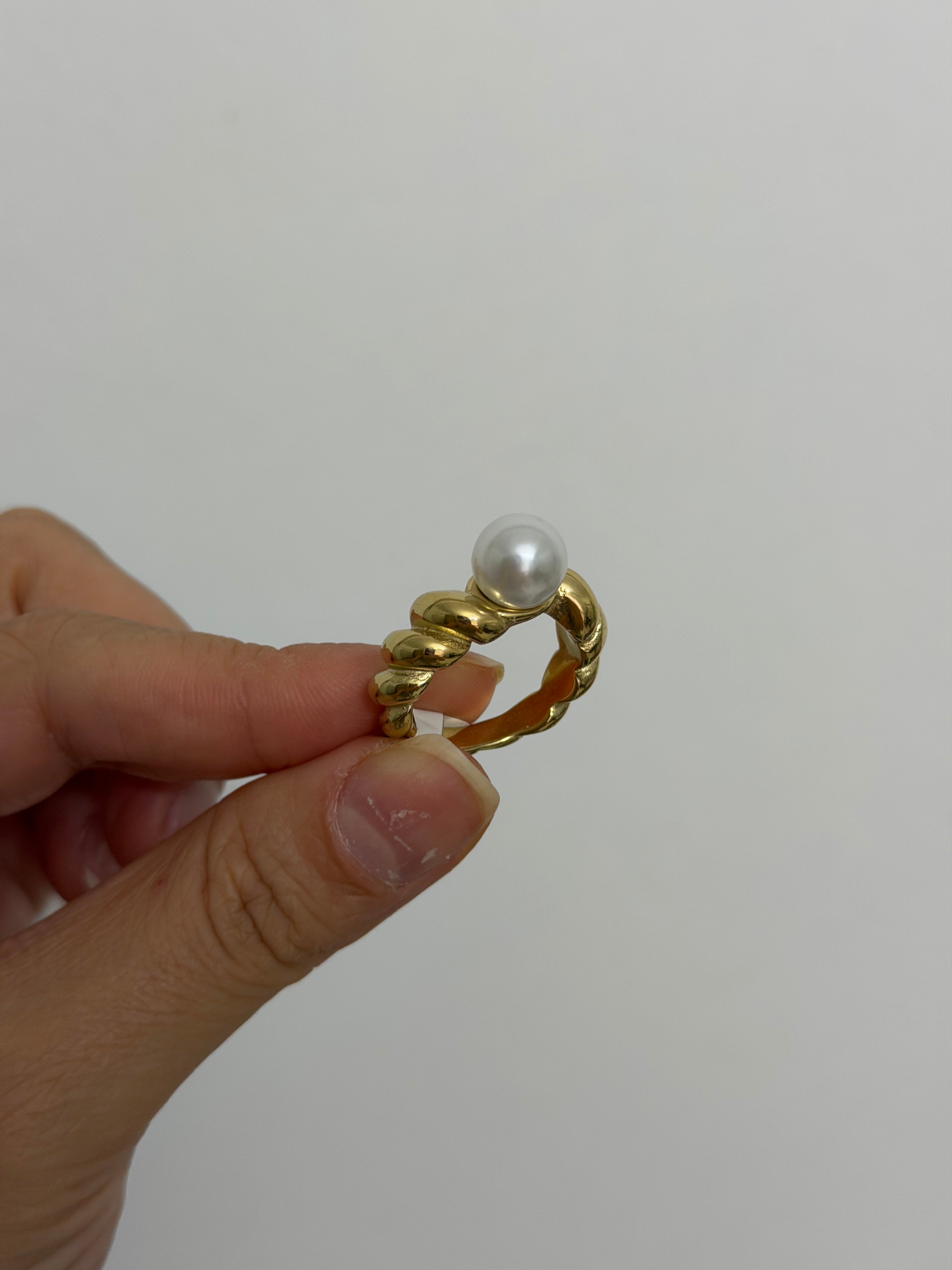 İncili Burgu Çelik Yüzük