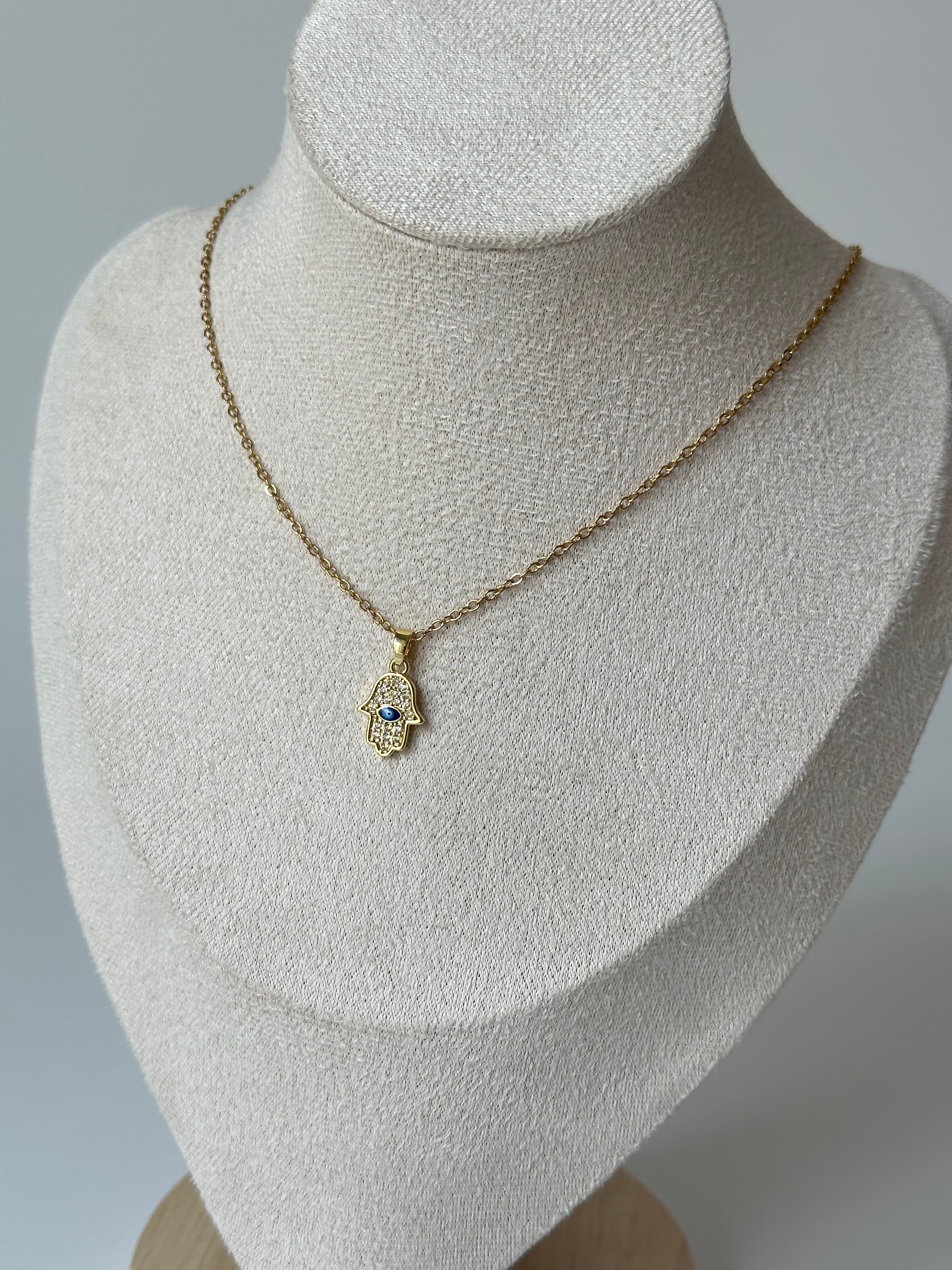 Mini Hamsa Kolye Çelik