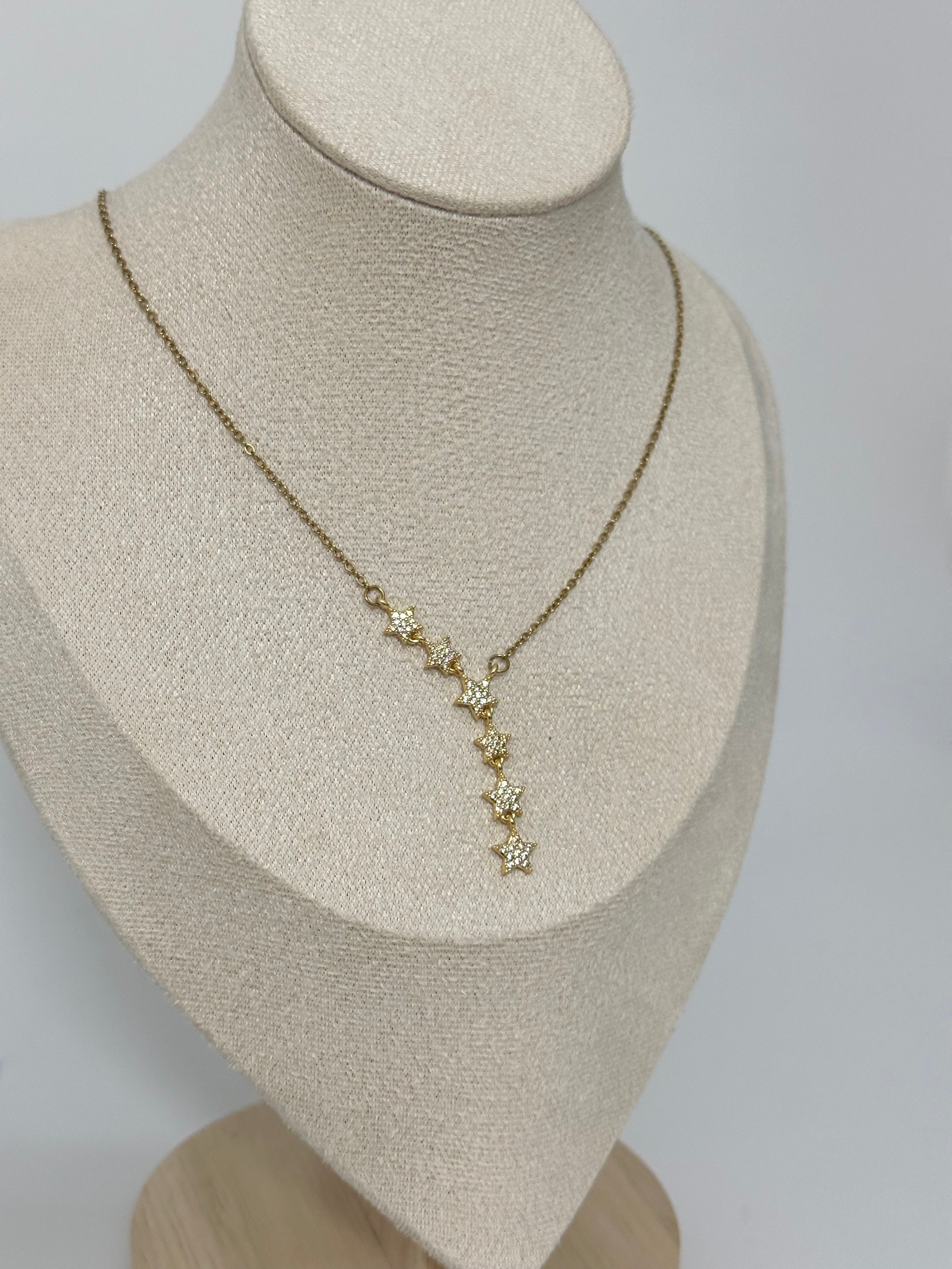 Yıldız dekolte kolye çelik