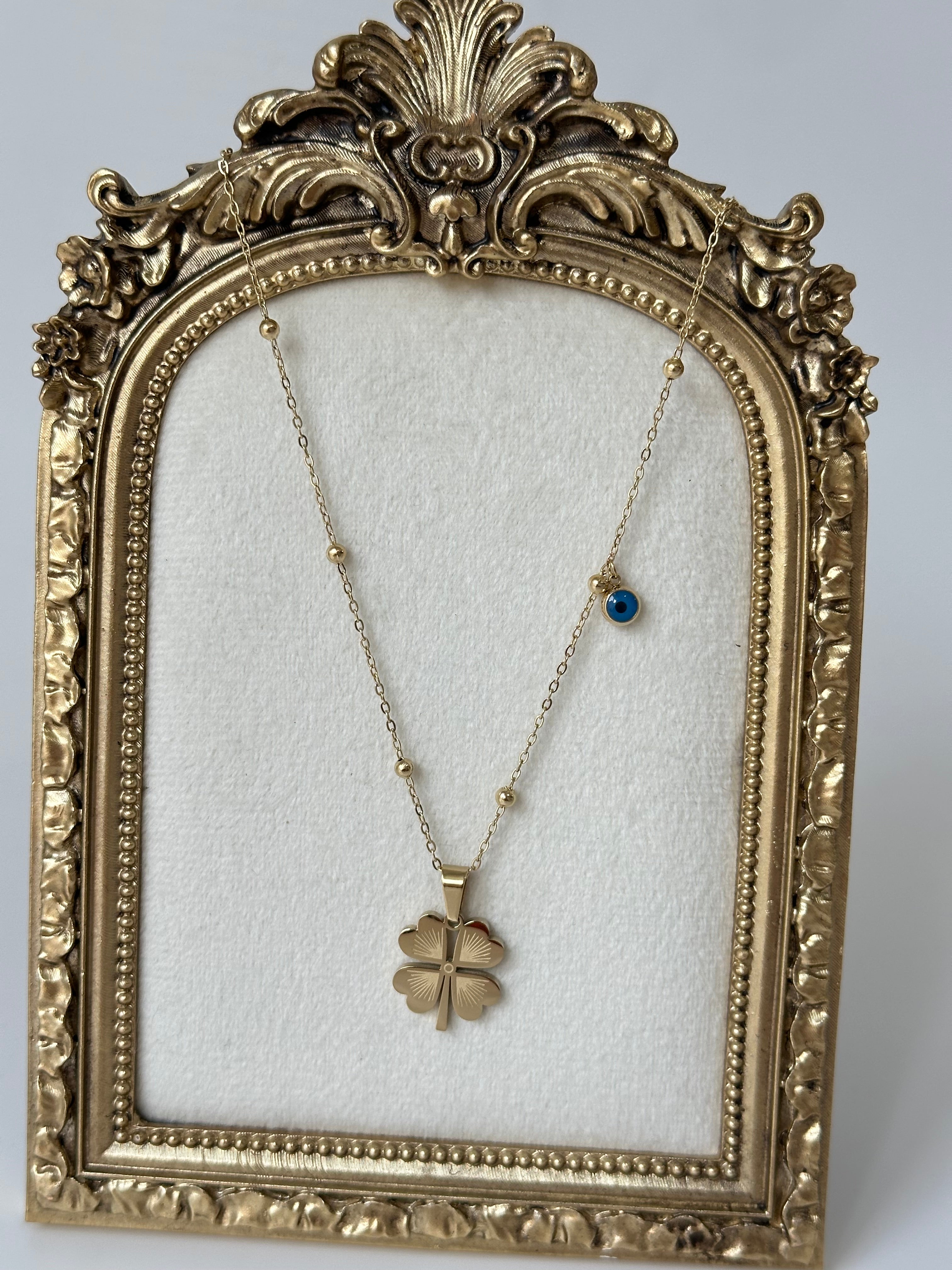 Yonca çelik kolye 45+5 cm