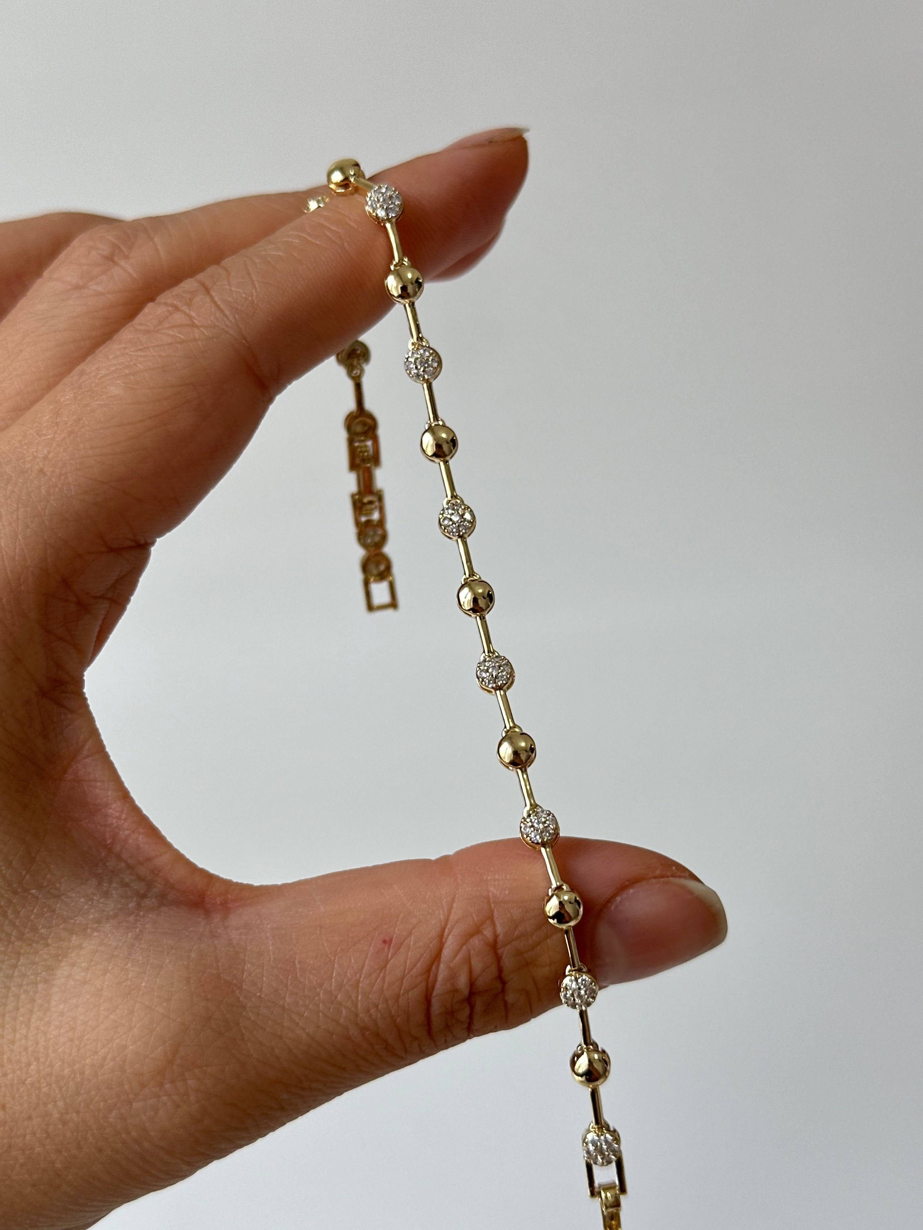 Ninyes Topcul Detay Bileklik 14k