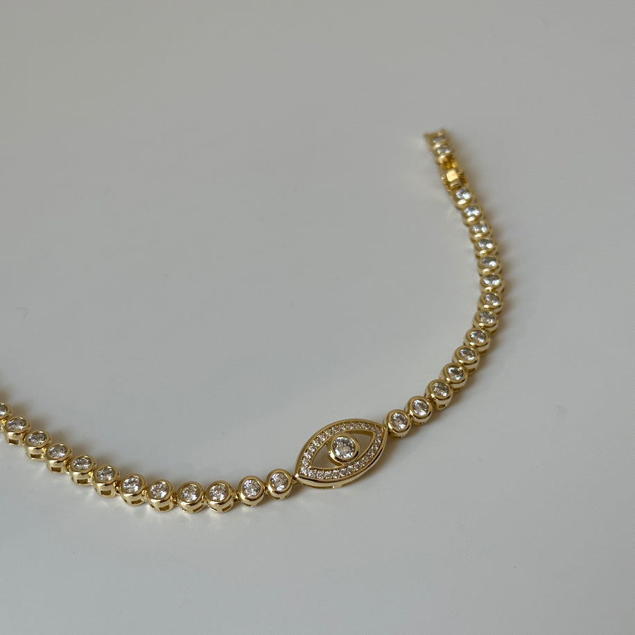 Eyes zirkon taş bileklik 14k