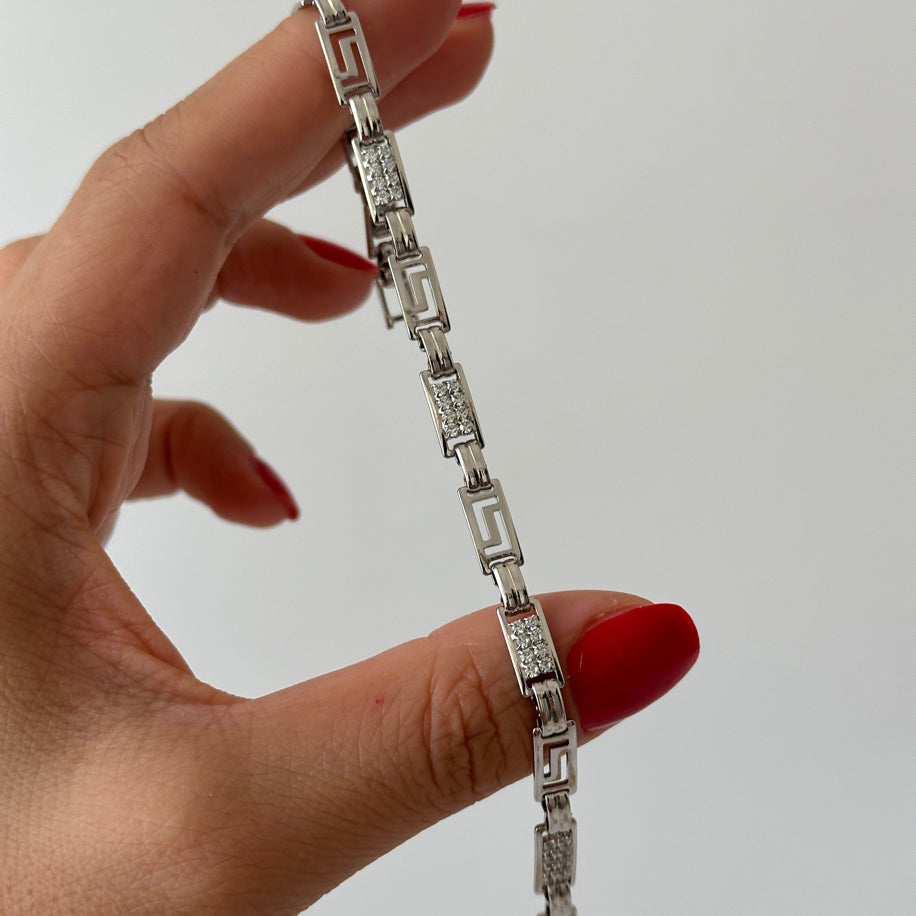 Vintage plaka silver bileklik
