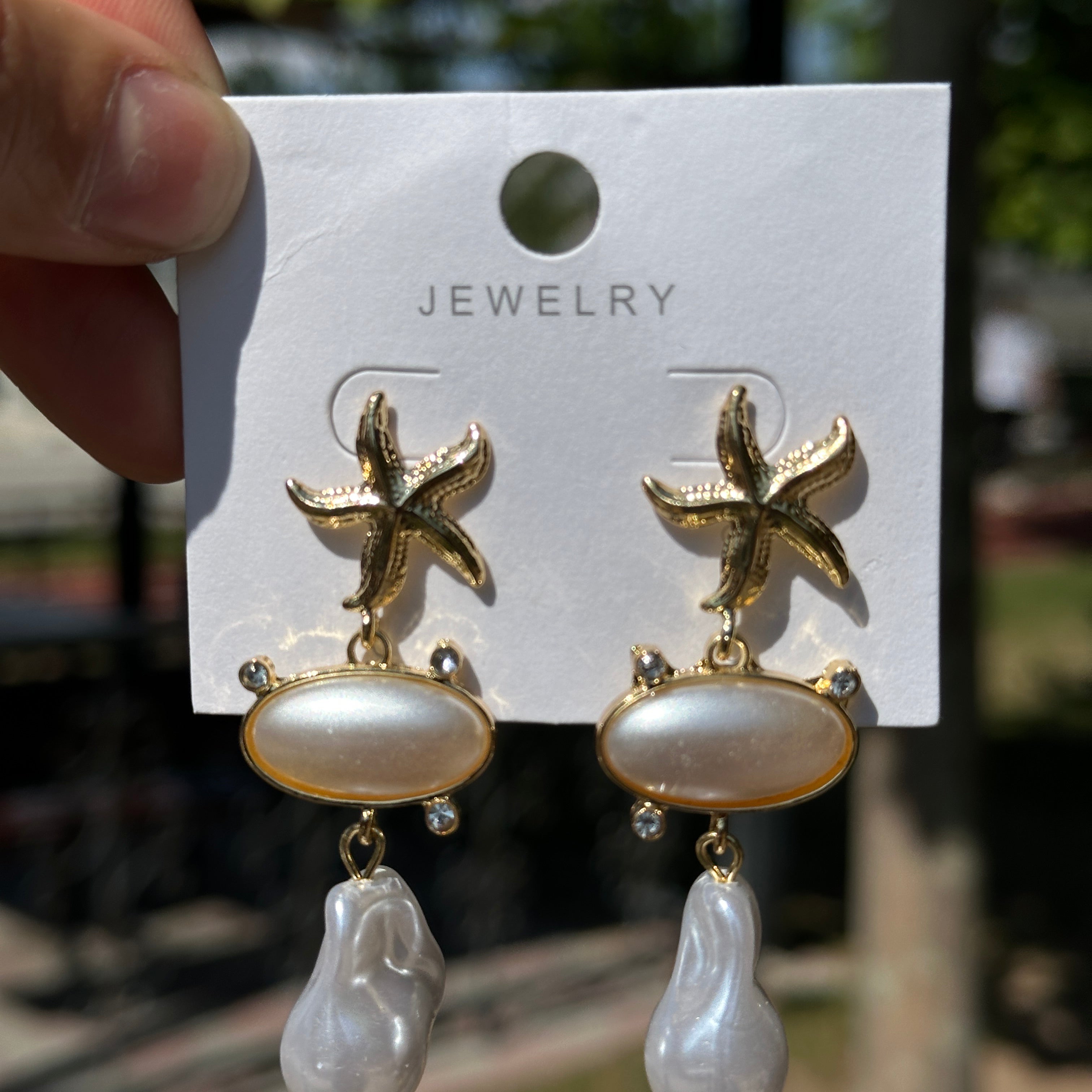 Sedef detay summer yıldız küpe